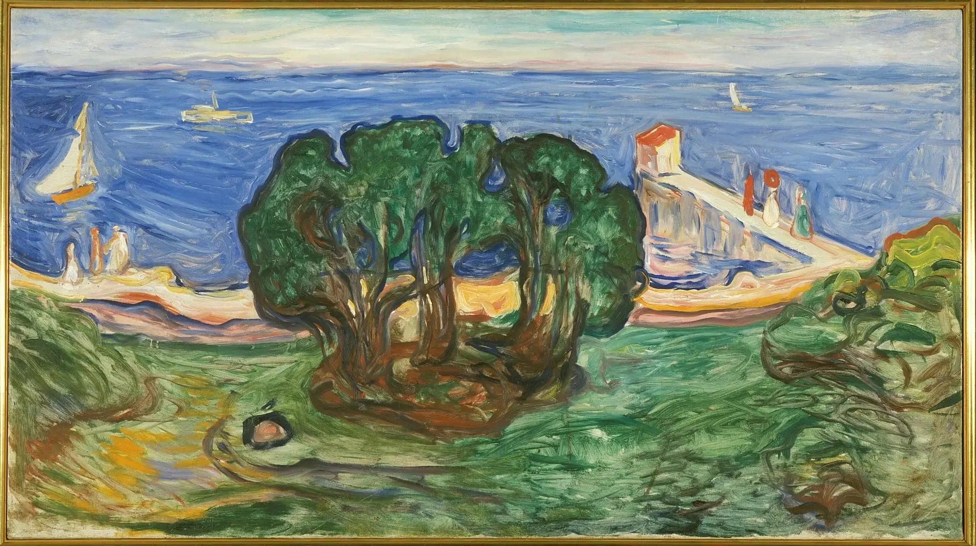Arbres sur la plage (Frise Linde) - Edvard Munch image 1 copie peinte à la main à l’huile