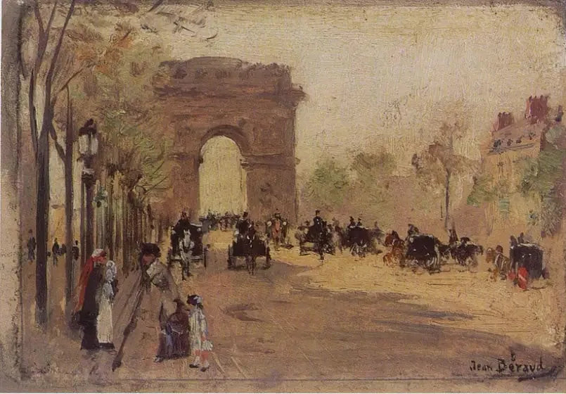 Arc de triomphe et Champs-Élysées - Jean Béraud image 1 reproduction réalisée par Alpha Reproduction