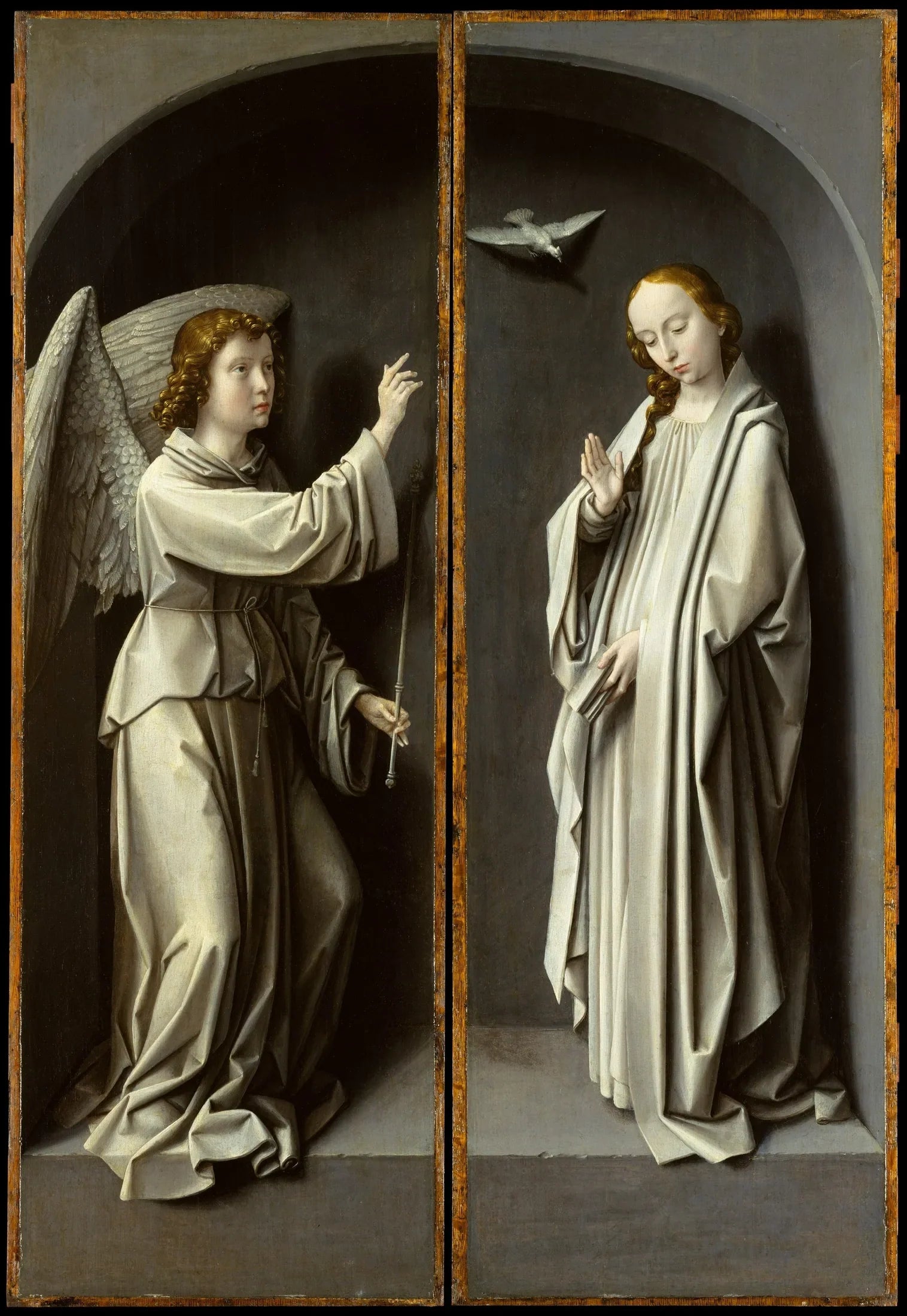 Archange Gabriel; La Vierge Annonciatrice - Gérard David image 1 reproduction artisanale de tableau