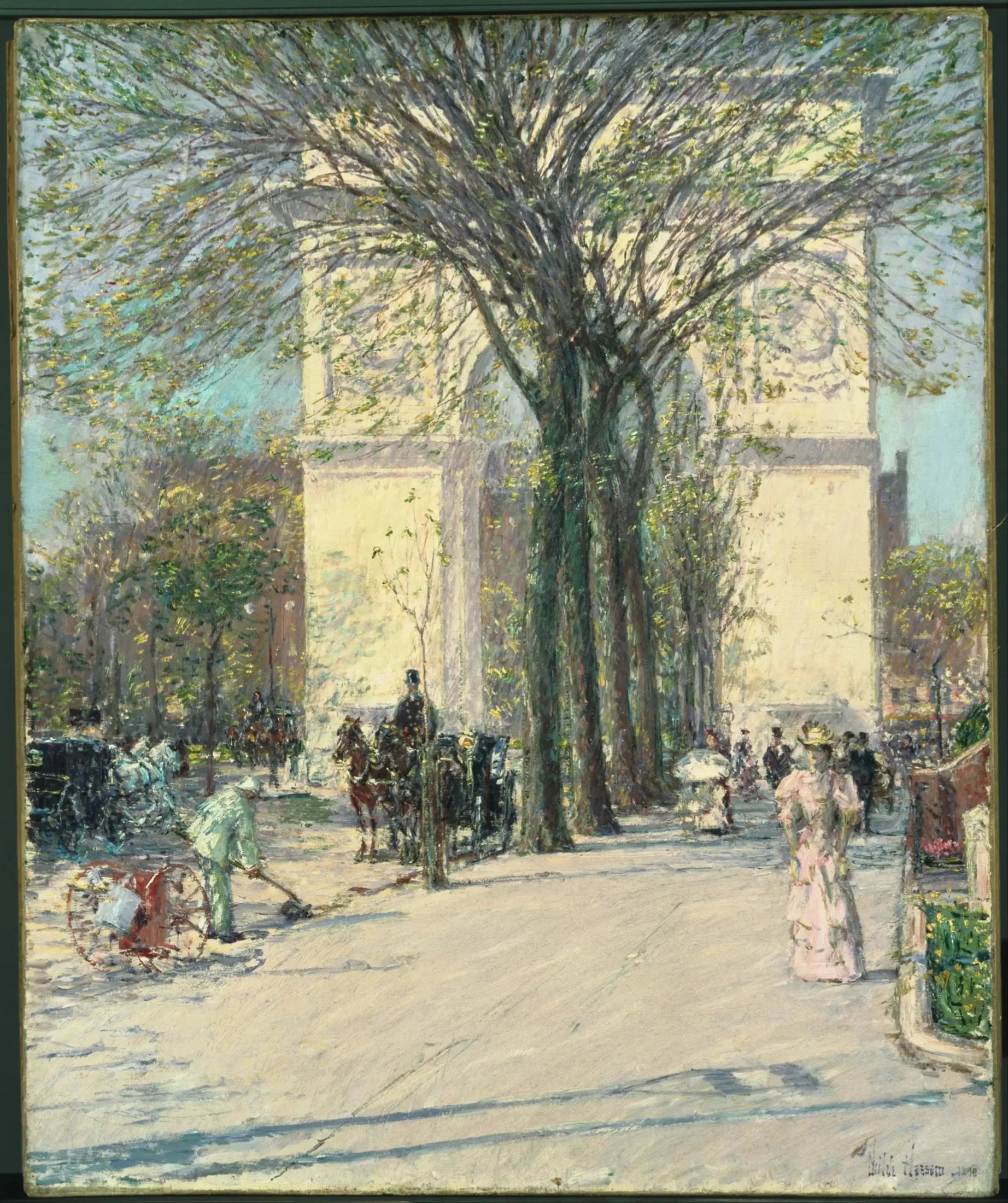 Arche de Washington, printemps - Childe Hassam image 1 reproduction de peinture à l’huile