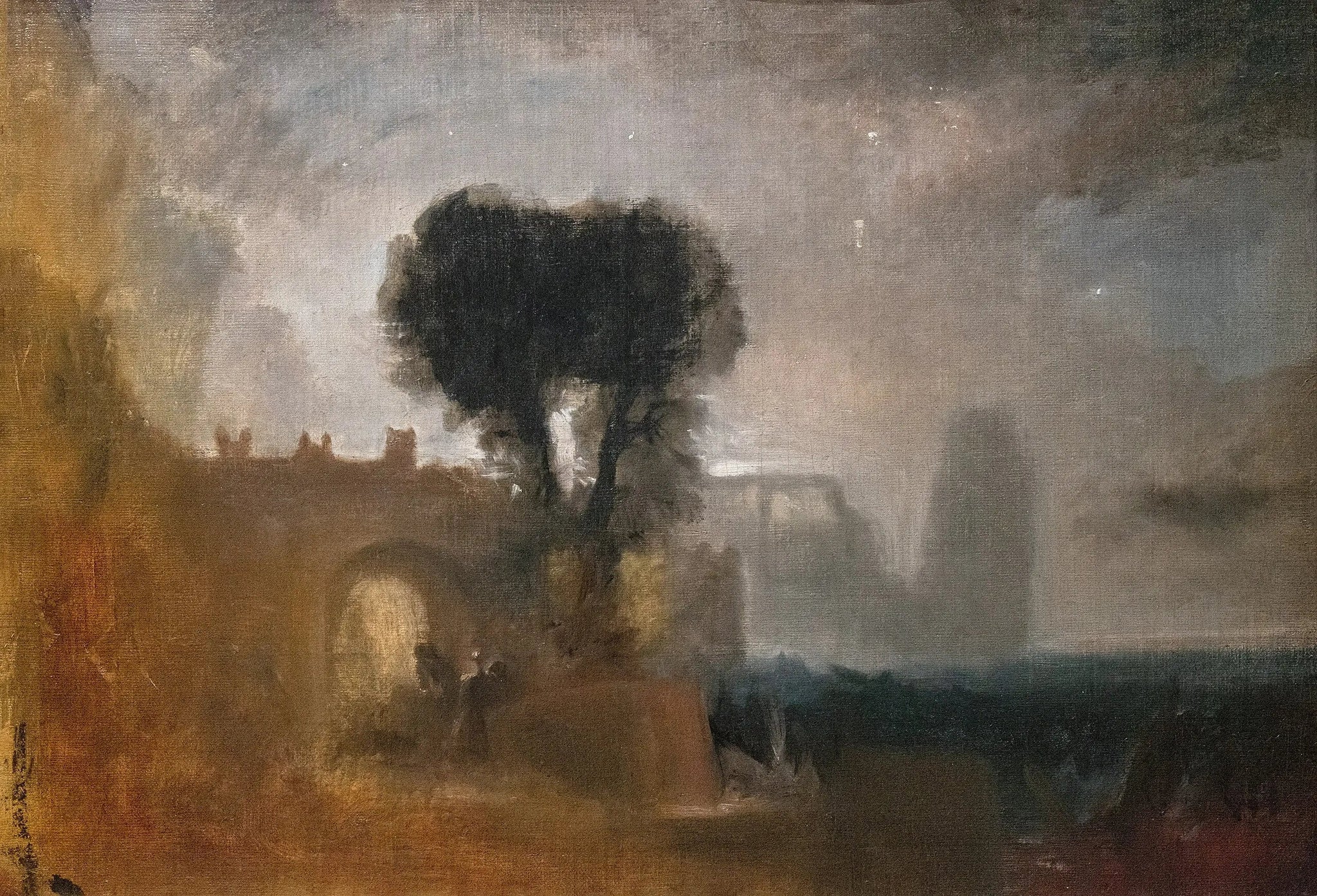 Archway with Trees by the Sea; Sketch for ‘The Parting of Hero and Leander’ - J. M. W. Turner image 1 copie peinte à la main à l’huile