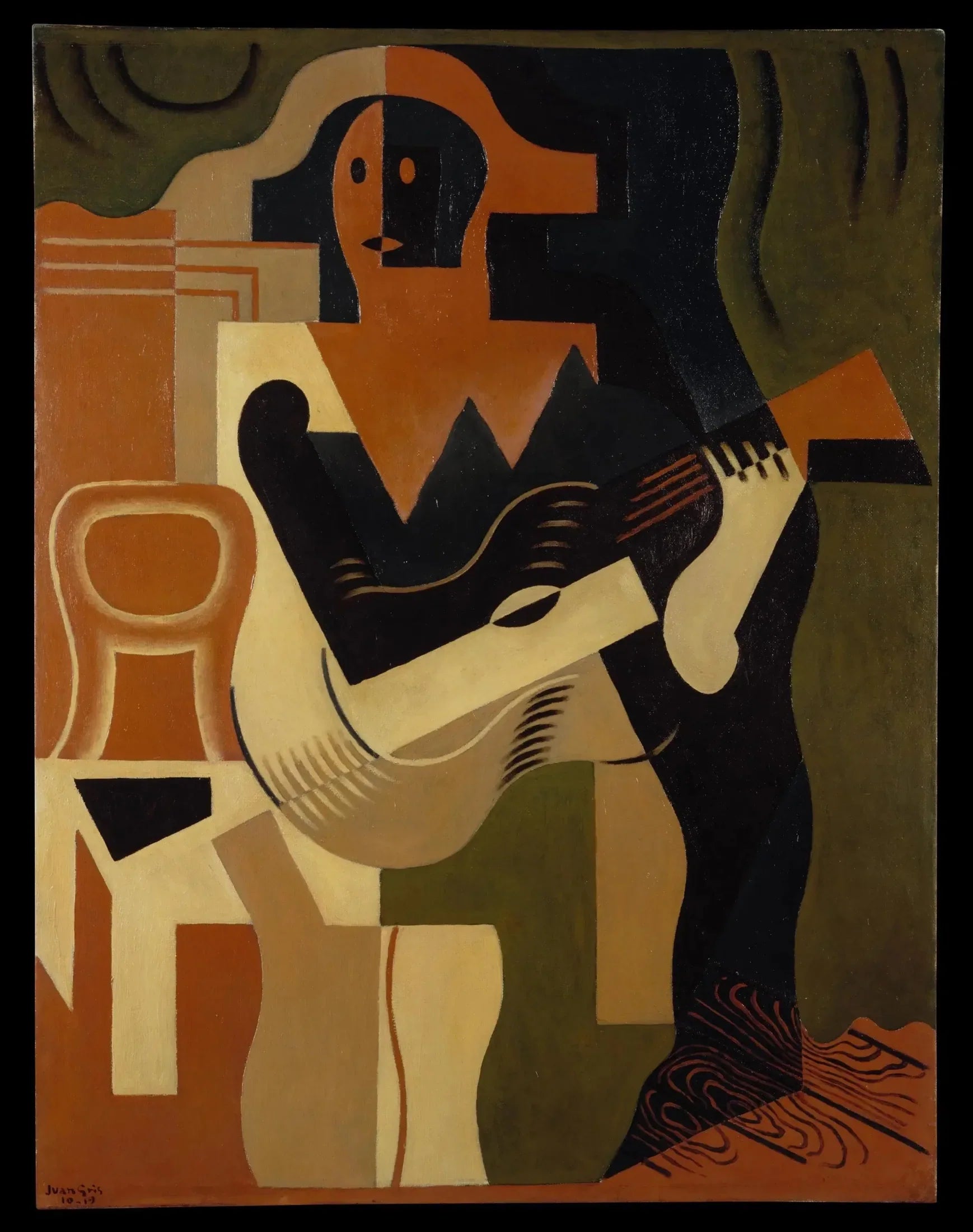 Arlequin assis avec une guitare - Juan Gris image 1 copie peinte à la main à l’huile
