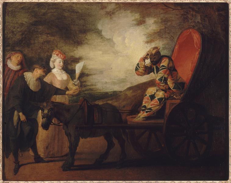 Arlequin empereur dans la lune - Antoine Watteau image 1 reproduction d’œuvre d’art à l’huile