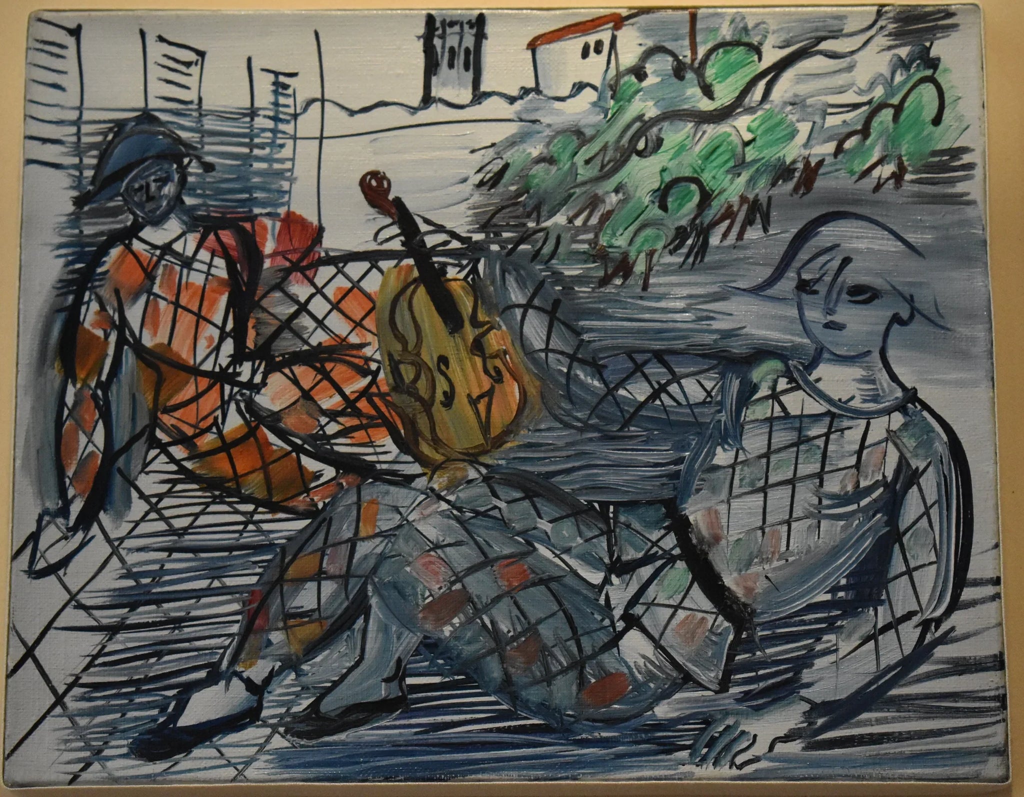 Arlequin rouge et blanc au violon - Raoul Dufy image 1 tableau peint à l’huile sur toile