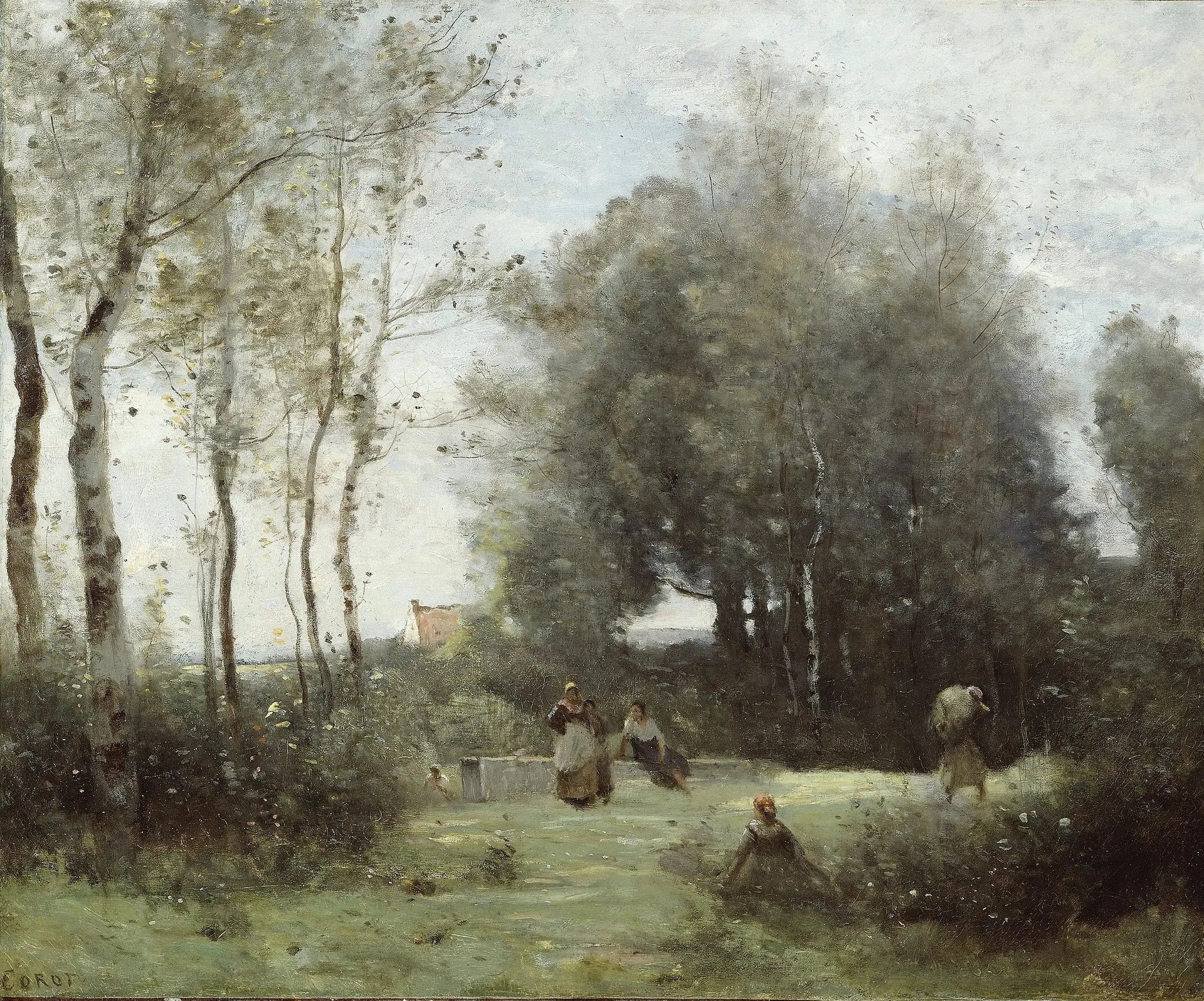 Arleux-Palluel, Le Pont des Rendez-vous - Jean-Baptiste Camille Corot image 1 reproduction artisanale de tableau