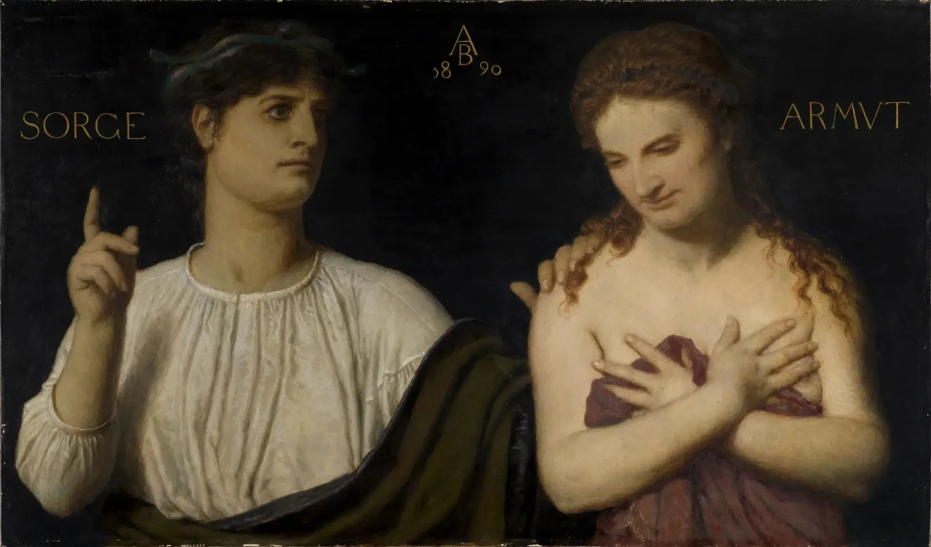 Armut und Sorge - Arnold Böcklin image 1 reproduction d’œuvre d’art à l’huile