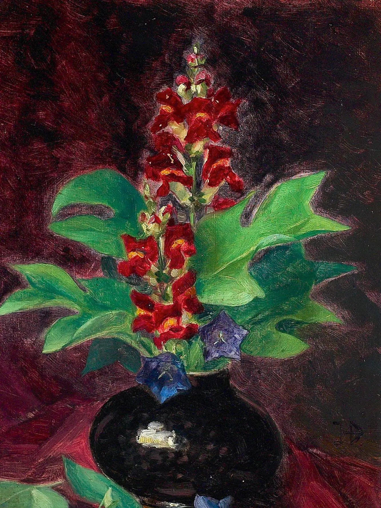 Arrangement avec des fleurs. - H. A. Brendekilde image 1 reproduction artisanale de tableau