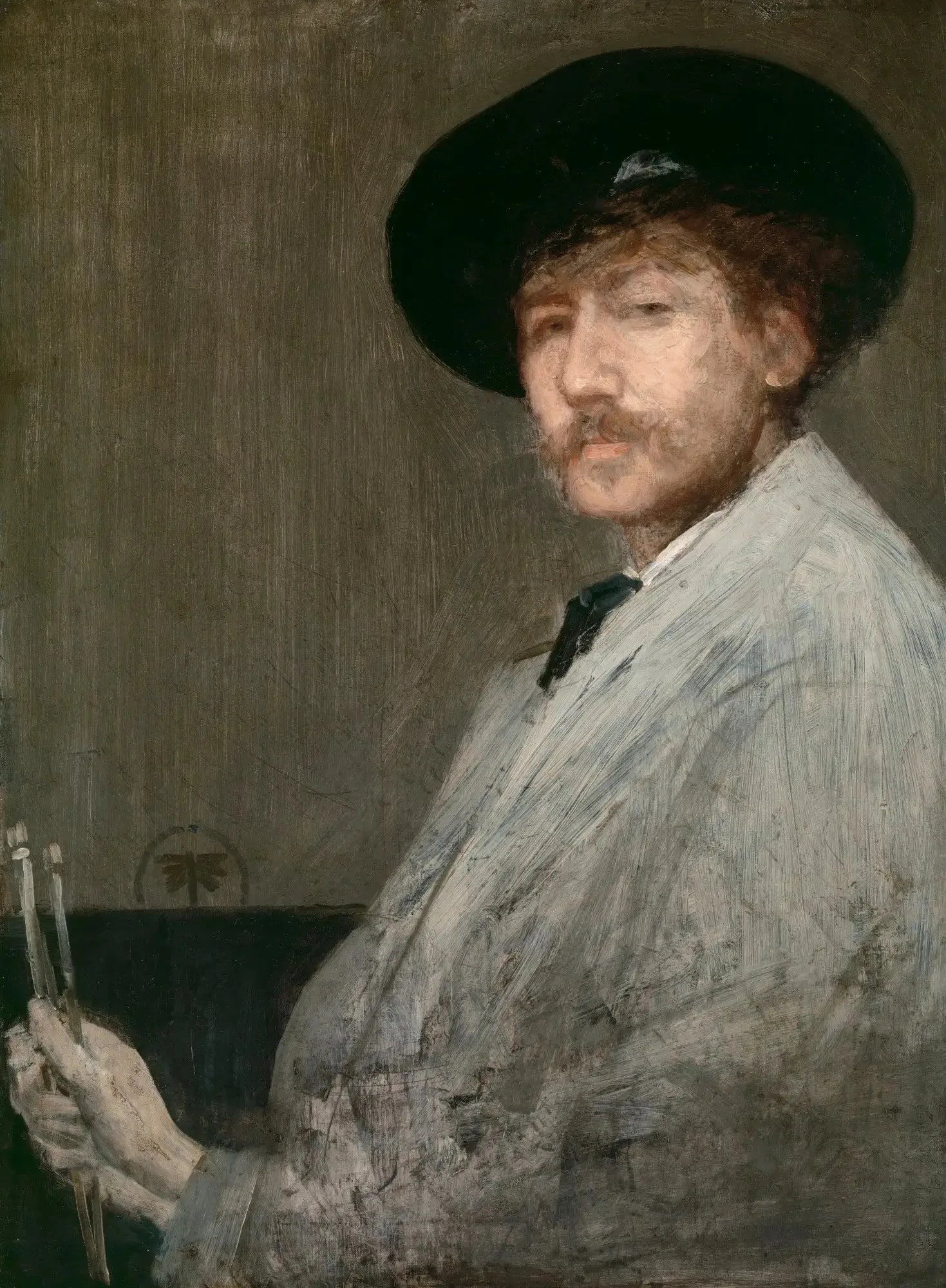 Arrangement en gris : portrait du peintre - James Abbott McNeill Whistler image 1 copie peinte à la main à l’huile
