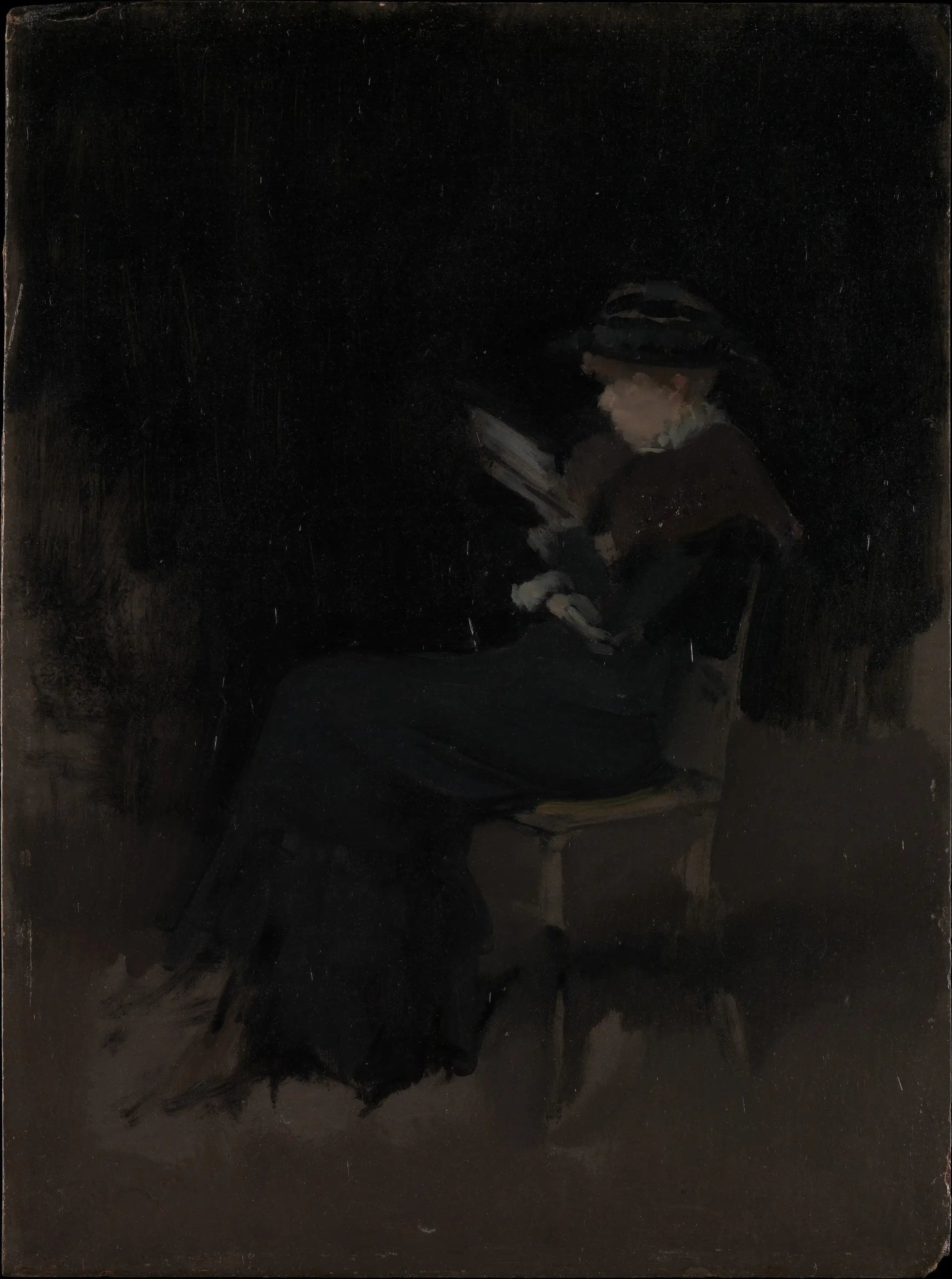 Arrangement en noir : Fille lisant - James Abbott McNeill Whistler image 1 tableau peint à l’huile sur toile