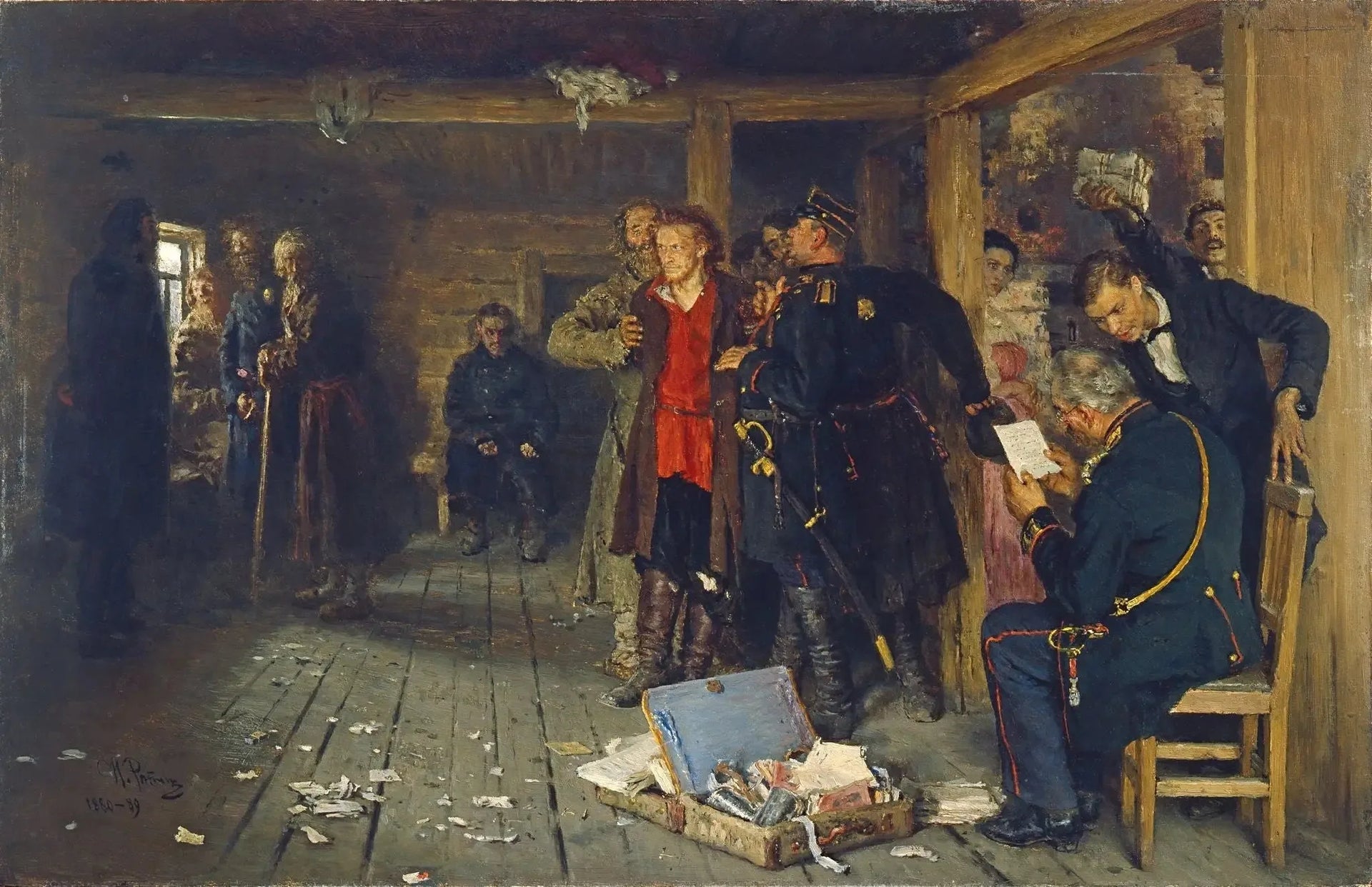Arrestation d'un propagandiste - Ilya Repin image 1 reproduction réalisée par Alpha Reproduction