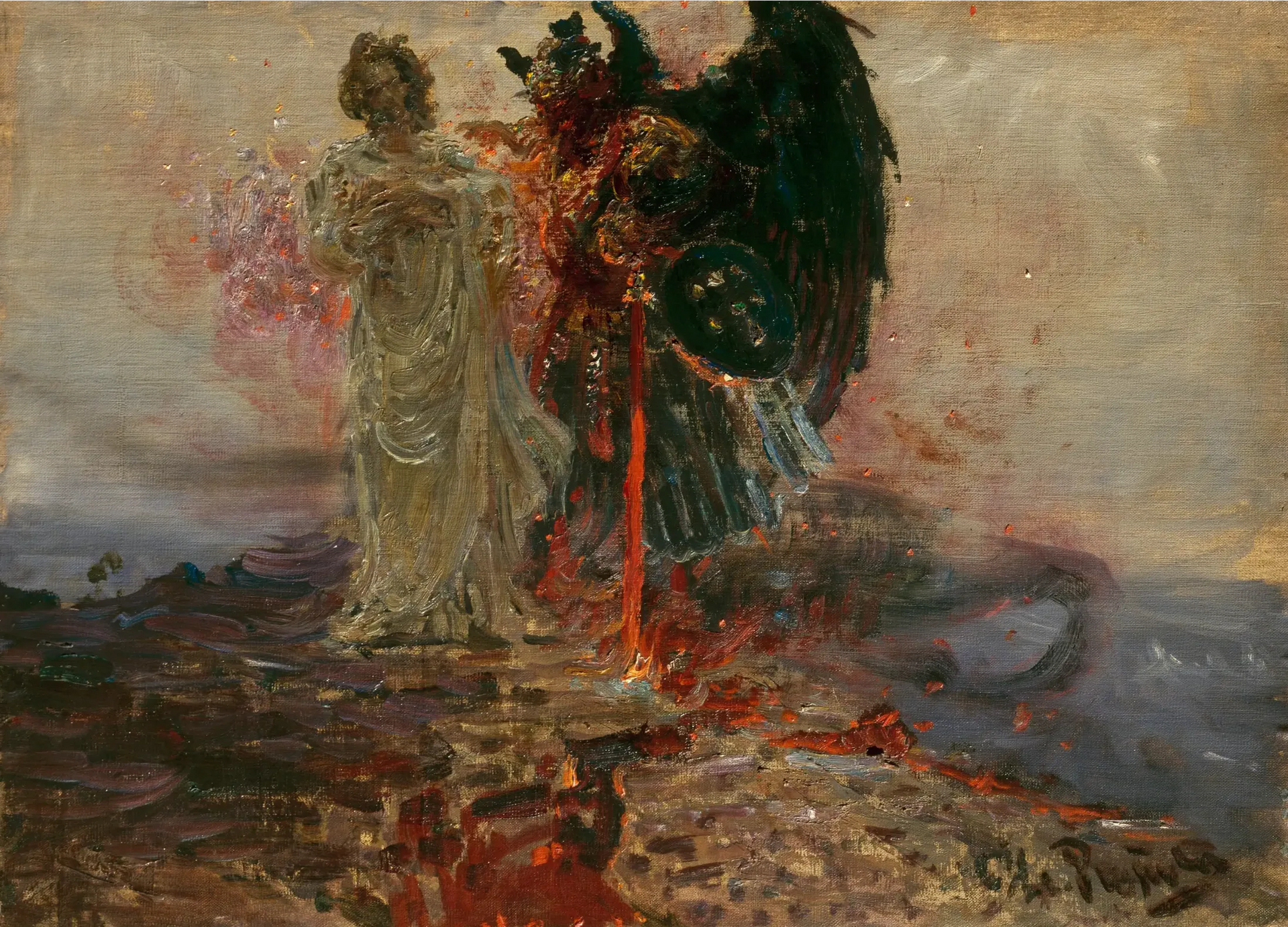 Arrière de moi, Satan - Ilya Repin image 1 tableau peint à l’huile sur toile