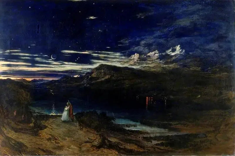 Arthur et Aegle dans la Vallée Heureuse - John Martin image 1 copie peinte à la main à l’huile