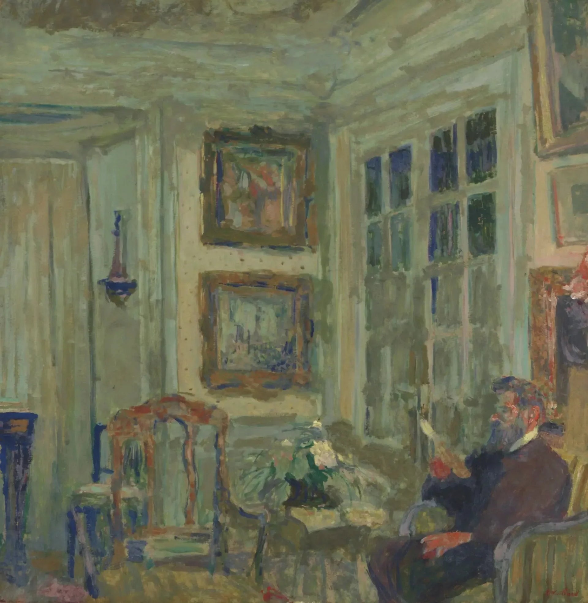 Arthur Fontaine lisant - Édouard Vuillard image 1 reproduction artisanale de tableau