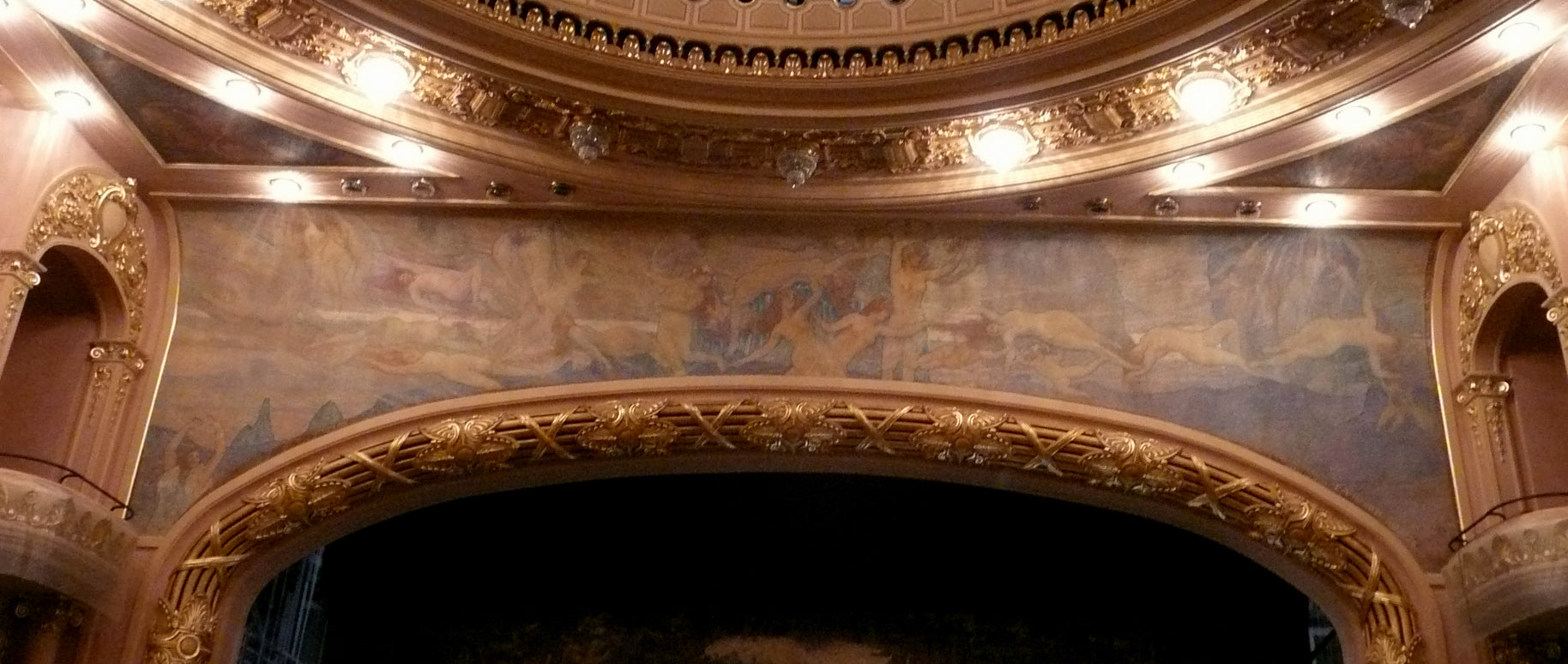 As Nove Musas Recebem as Ondas Sonoras - Friso sobre o proscênio do Theatro Municipal do Rio de Janeiro - Eliseu Visconti image 1 reproduction de peinture à l’huile