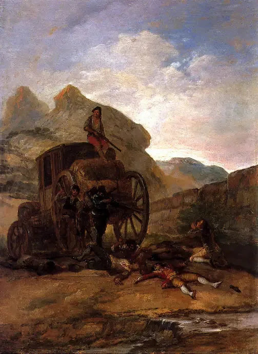 Asalto de ladrones - Francisco de Goya image 1 reproduction d’œuvre d’art à l’huile