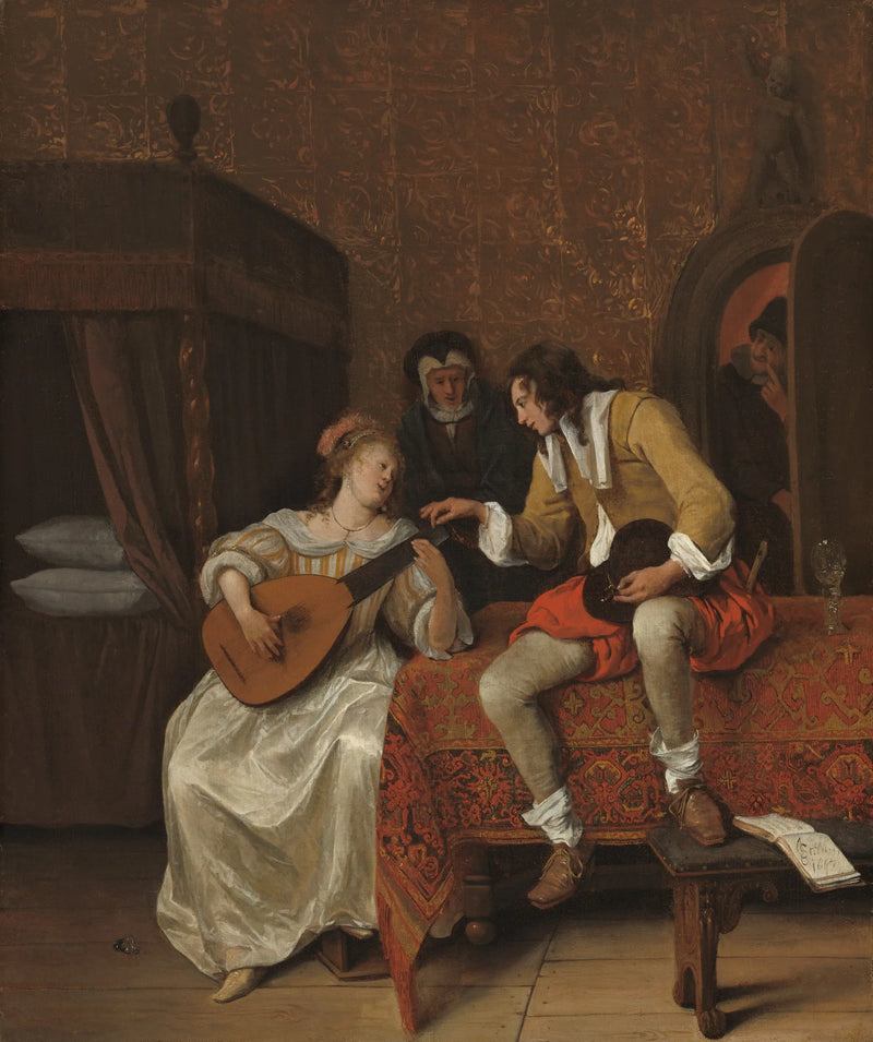 Ascagnes et Lucelle (La Leçon de musique) - Jan Steen