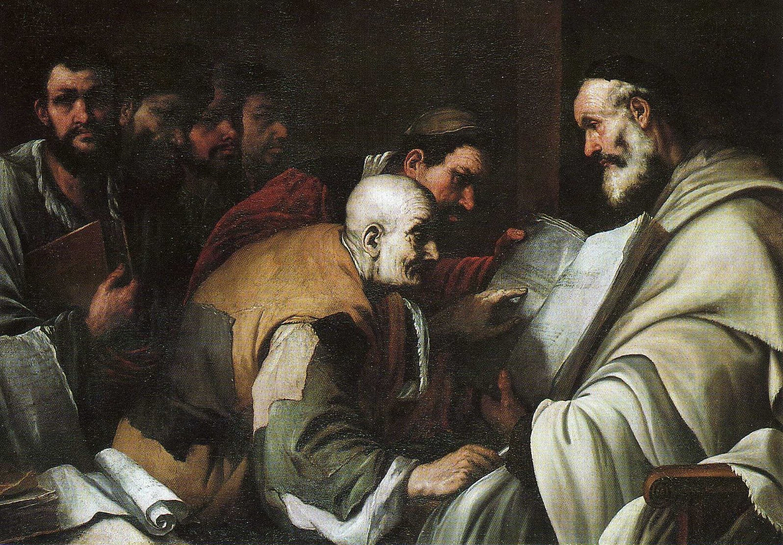 Assemblée de religieux - Luca Giordano image 1 copie de tableau peinte à la main