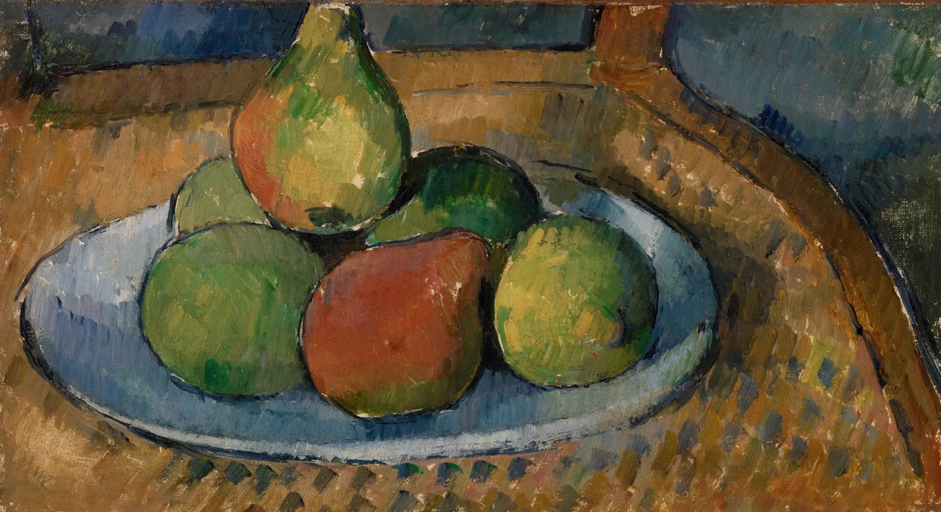 Assiette de fruits sur une chaise - Paul Cézanne image 1 reproduction artisanale de tableau