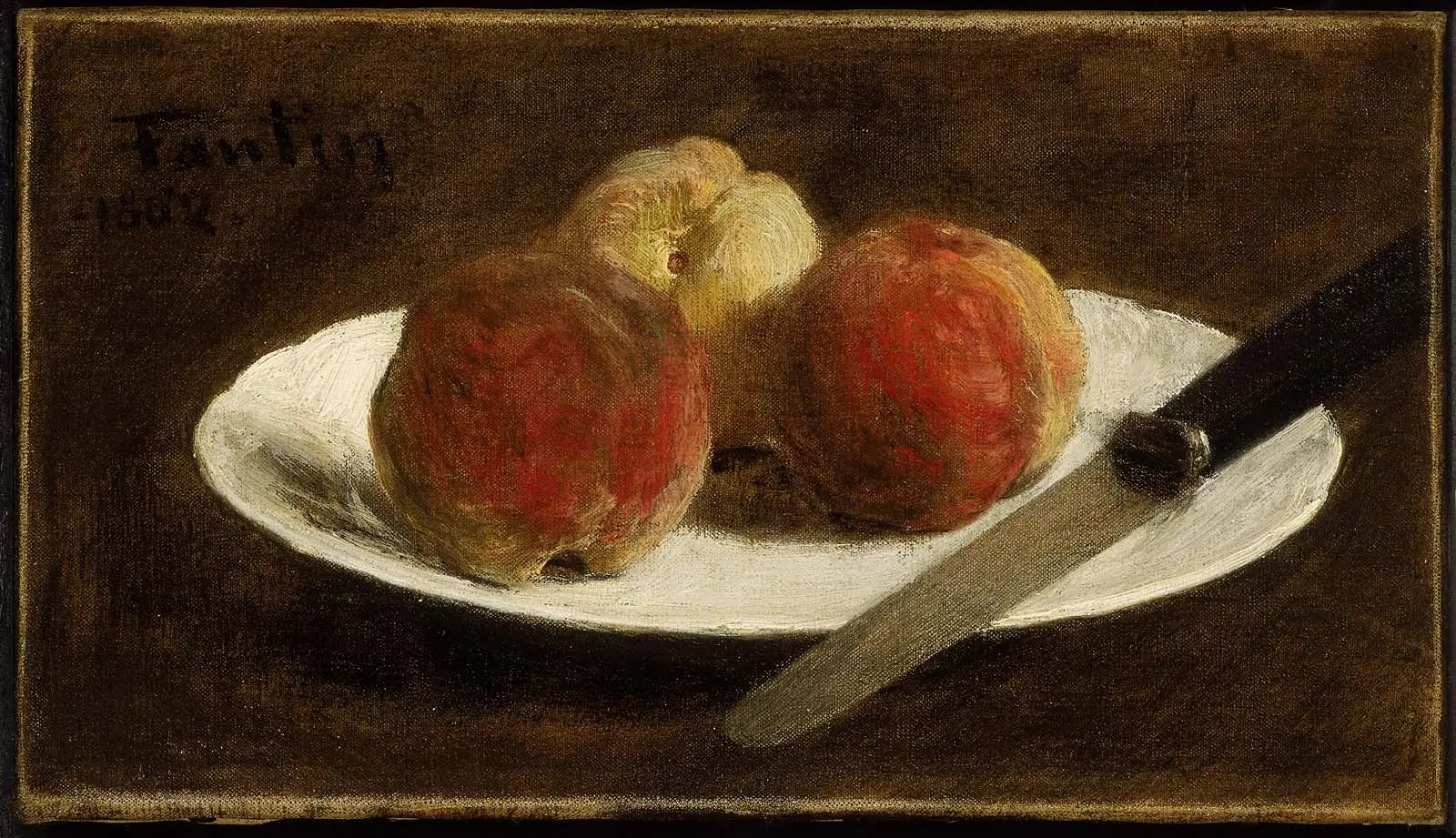 Assiette de pêches - Henri Fantin-Latour image 1 reproduction d’œuvre d’art à l’huile