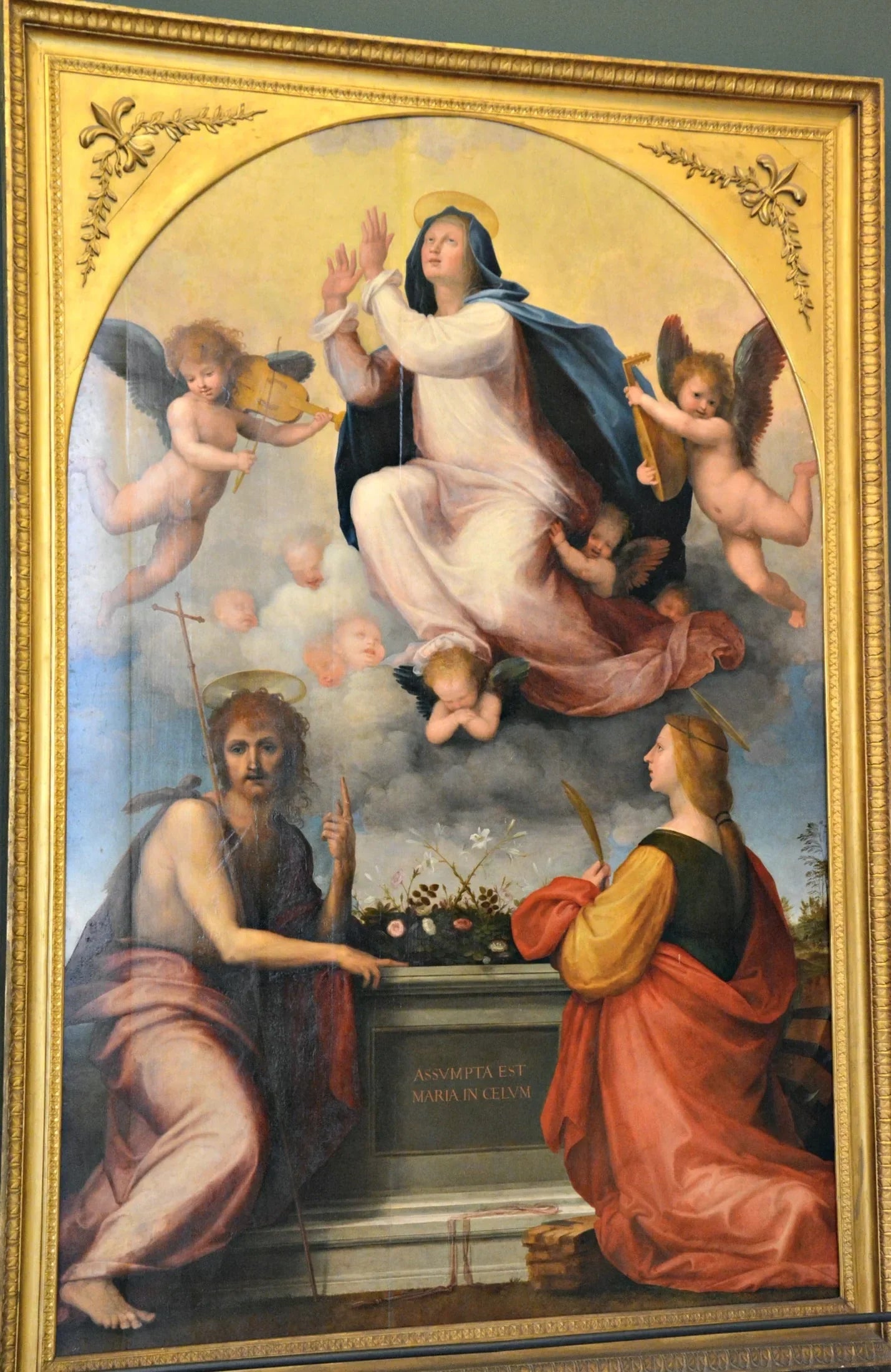 Assomption de la Vierge avec saint Jean-Baptiste et sainte Catherine d'Alexandrie - Fra Bartolomeo image 1 reproduction de peinture à l’huile