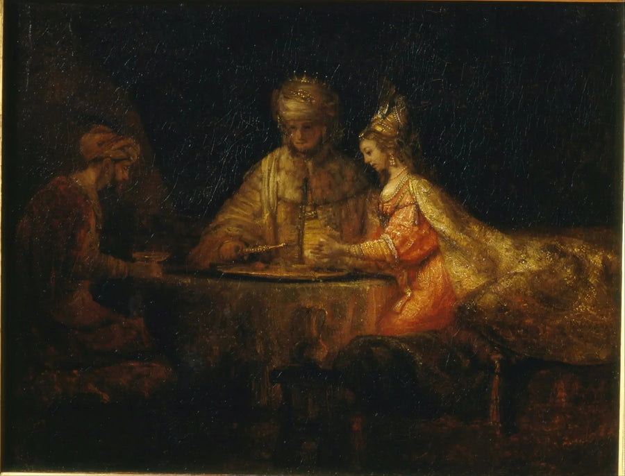 Assuérus et Haman au festin d'Esther - Rembrandt