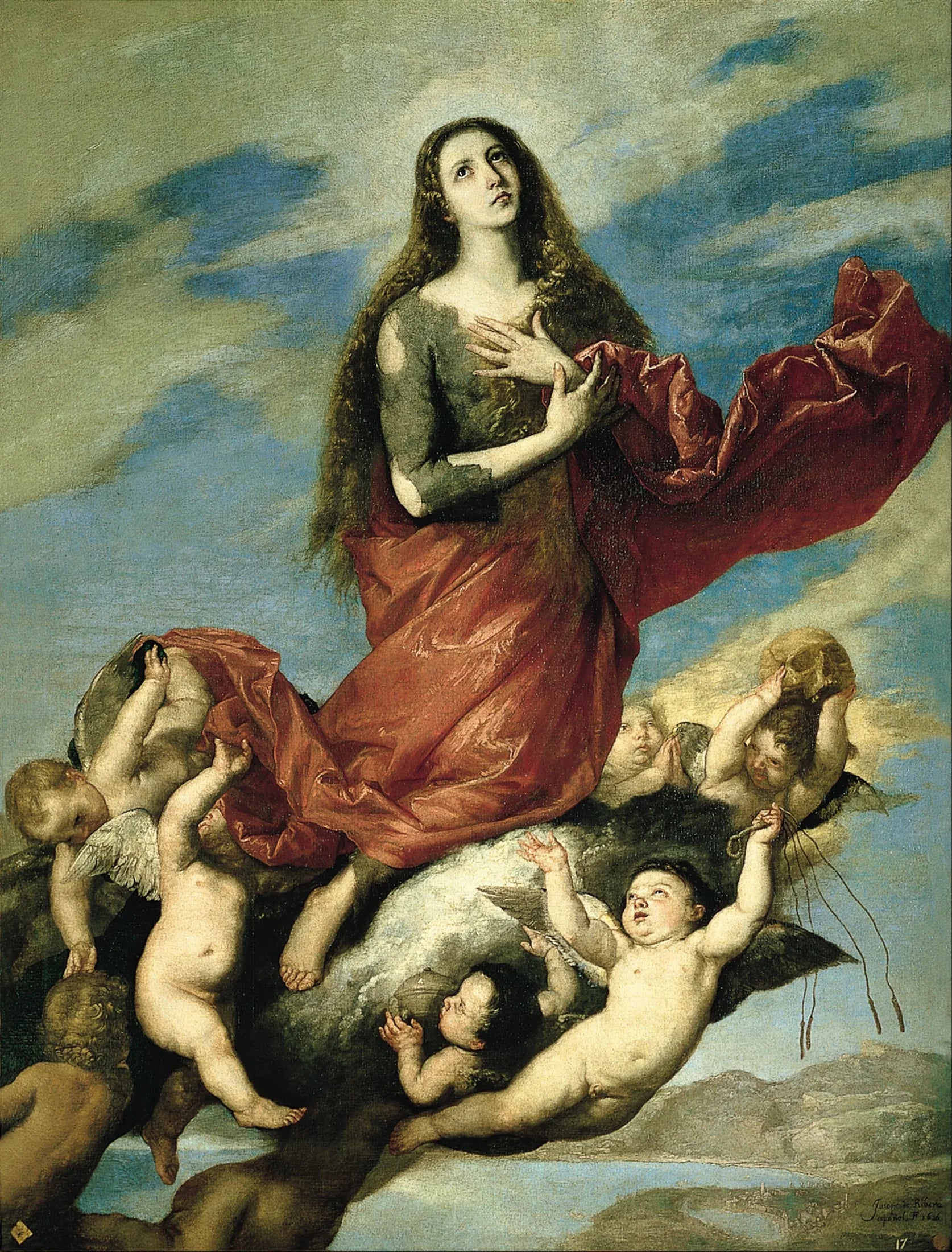 Asunción de la Magdalena, par José de Ribera - Jusepe de Ribera image 1 copie de tableau peinte à la main