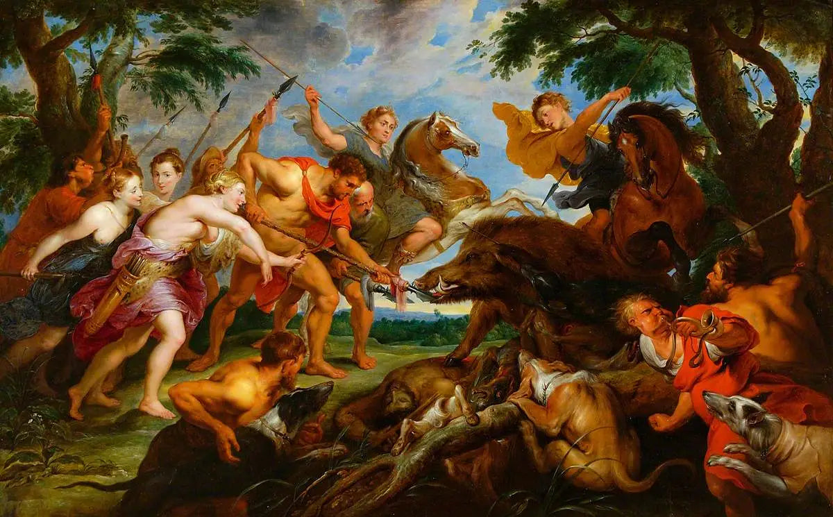Atalante et Méléagre à la poursuite du sanglier de Calydon - Peter Paul Rubens image 1 reproduction réalisée par Alpha Reproduction