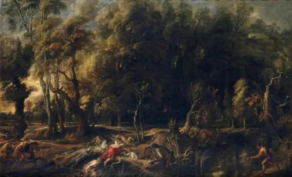 Atalante et Méléagre chassant le sanglier de Calydon - Peter Paul Rubens image 1 copie de tableau peinte à la main