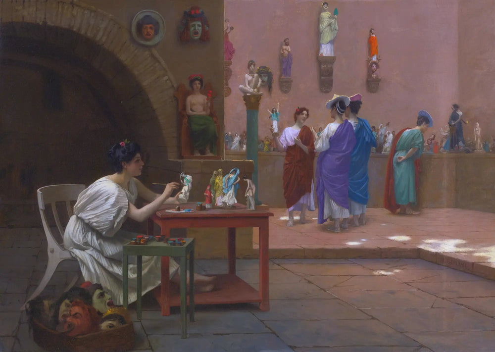 Atelier de Tanagra - Jean-Léon Gérôme image 1 tableau peint à l’huile sur toile
