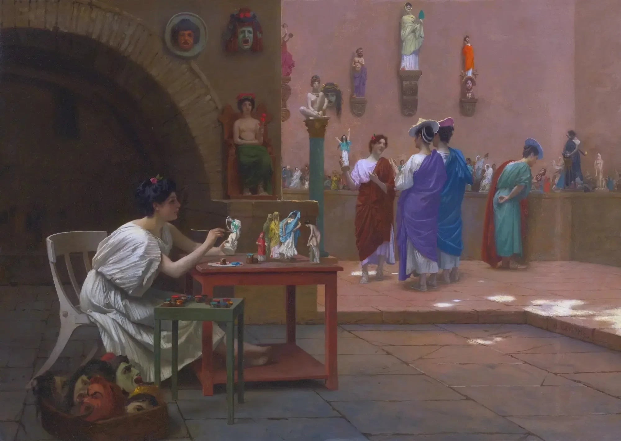 Atelier de Tanagra - Jean-Léon Gérôme image 1 tableau peint à l’huile sur toile