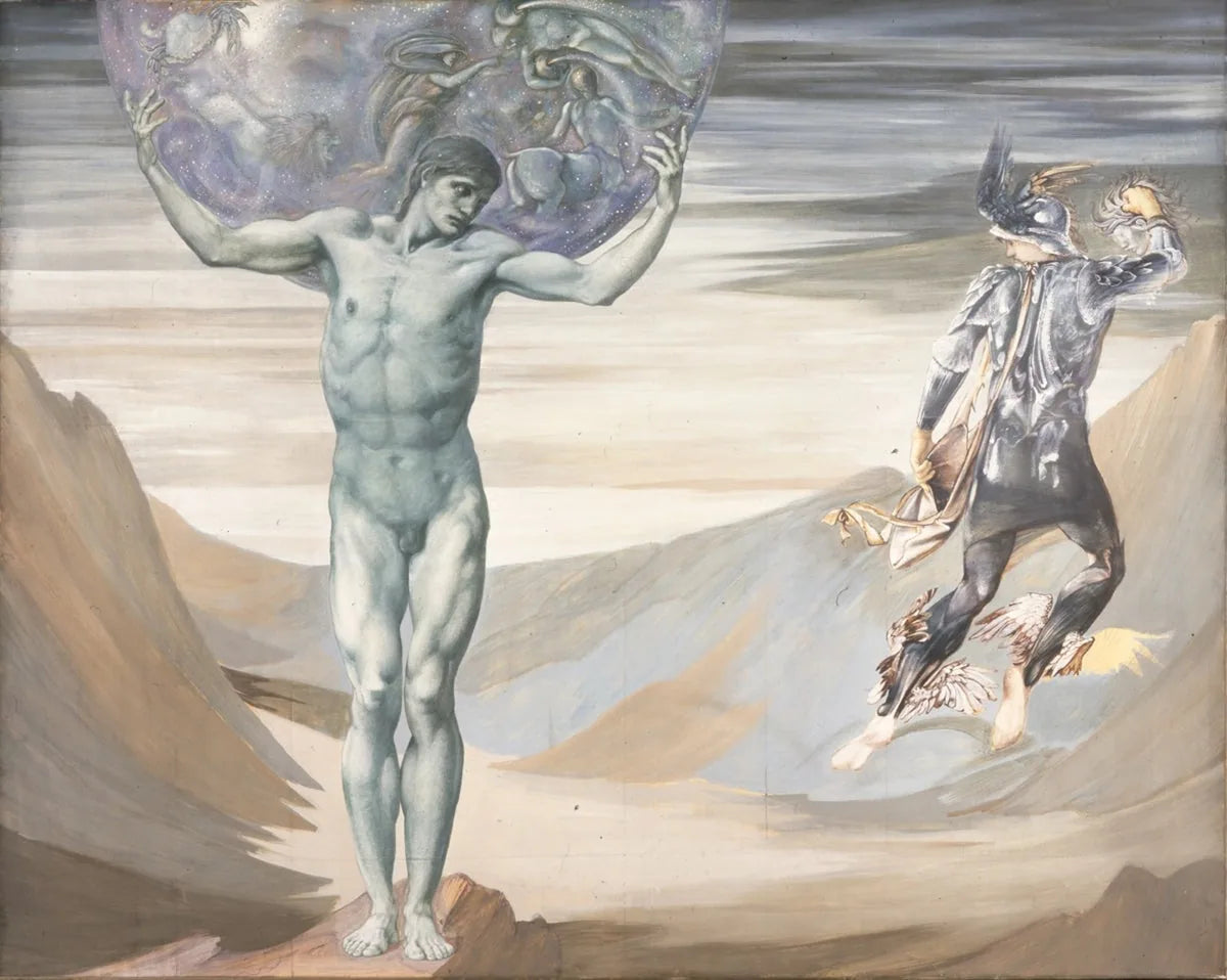 Atlas transformé en pierre - Edward Burne-Jones image 1 copie peinte à la main à l’huile
