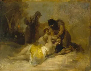 Attaque contre une femme - Francisco de Goya image 1 reproduction artisanale de tableau