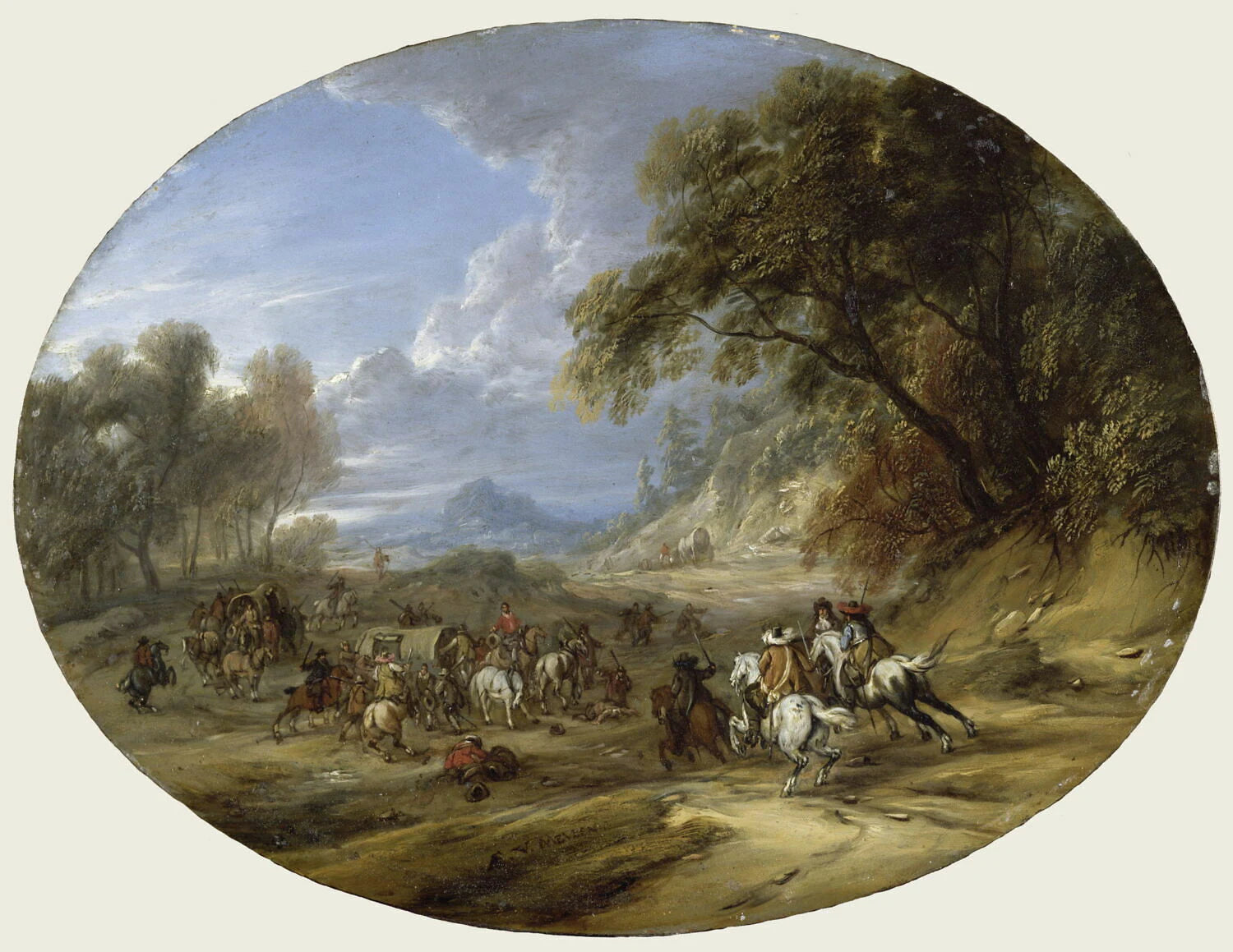 Attaque d'un convoi - Adam Frans Van der Meulen