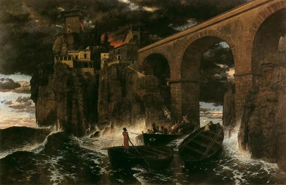 Attaque de pirates - Arnold Böcklin image 1 copie de tableau peinte à la main