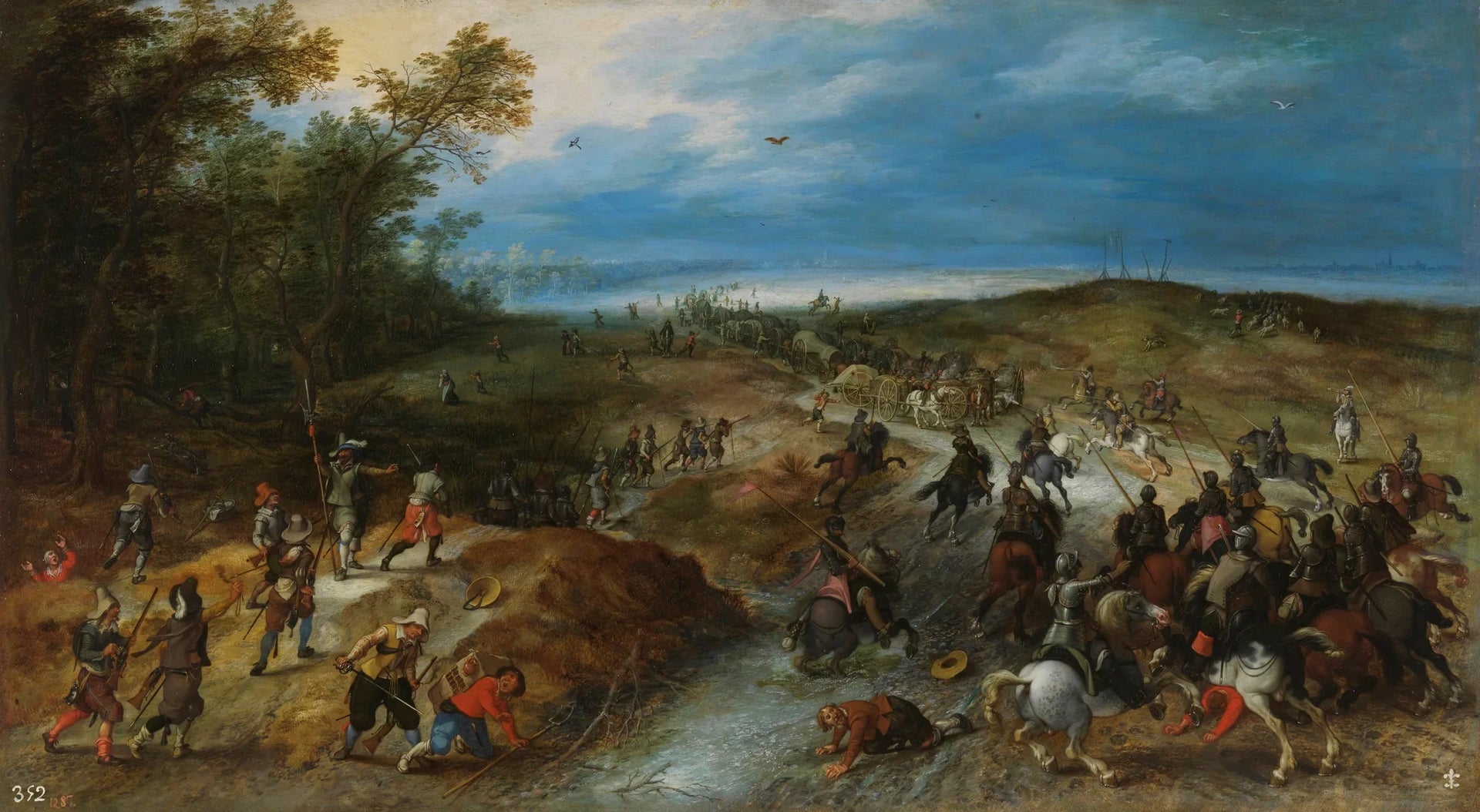 Attaque surprise contre un convoi - Jan Brueghel le Jeune image 1 reproduction artisanale de tableau