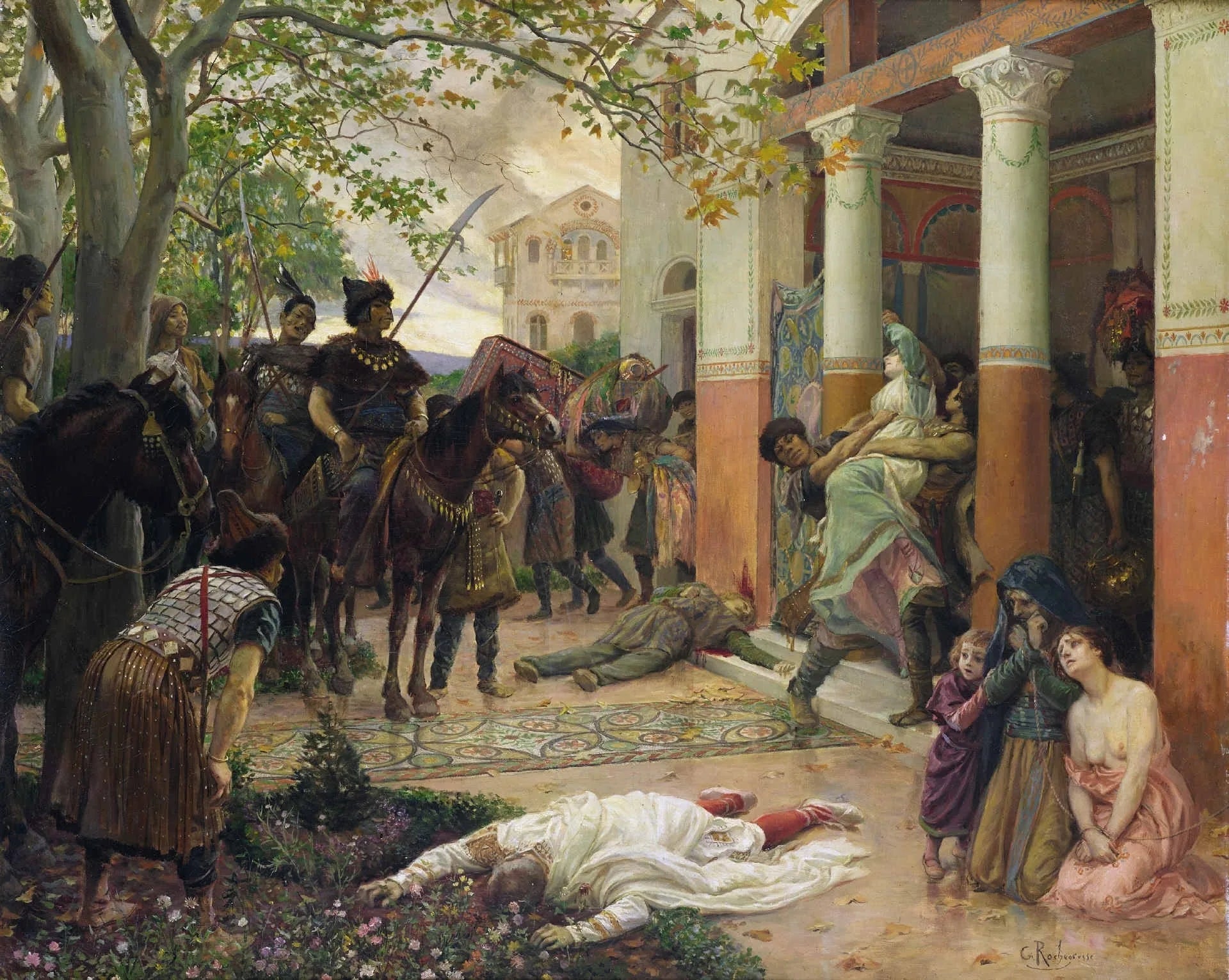 Attila et les Huns, ou l'assaut des Tartares. - Georges-Antoine Rochegrosse image 1 tableau peint à l’huile sur toile