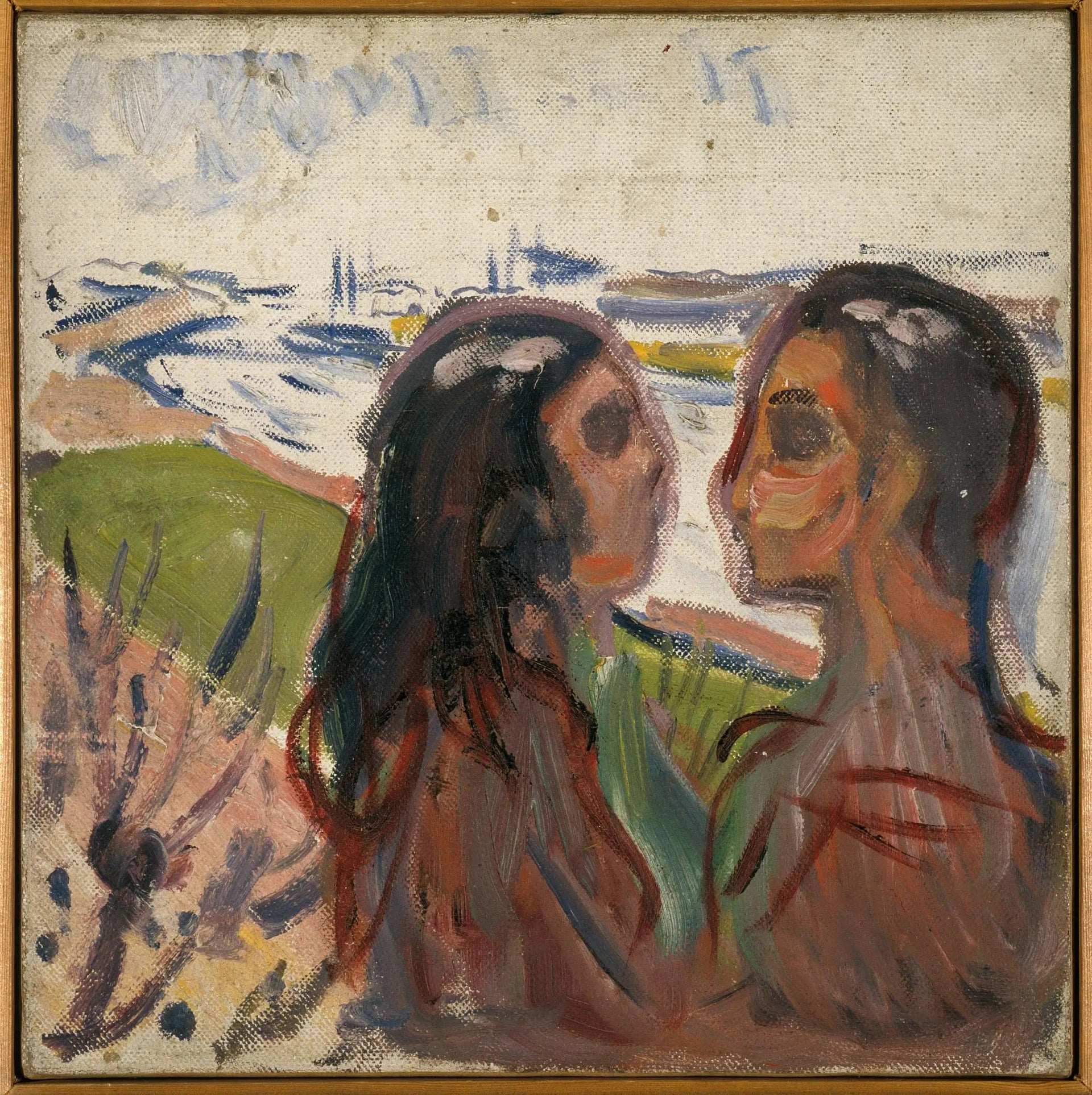 Attraction dans le paysage - Edvard Munch image 1 copie peinte à la main à l’huile