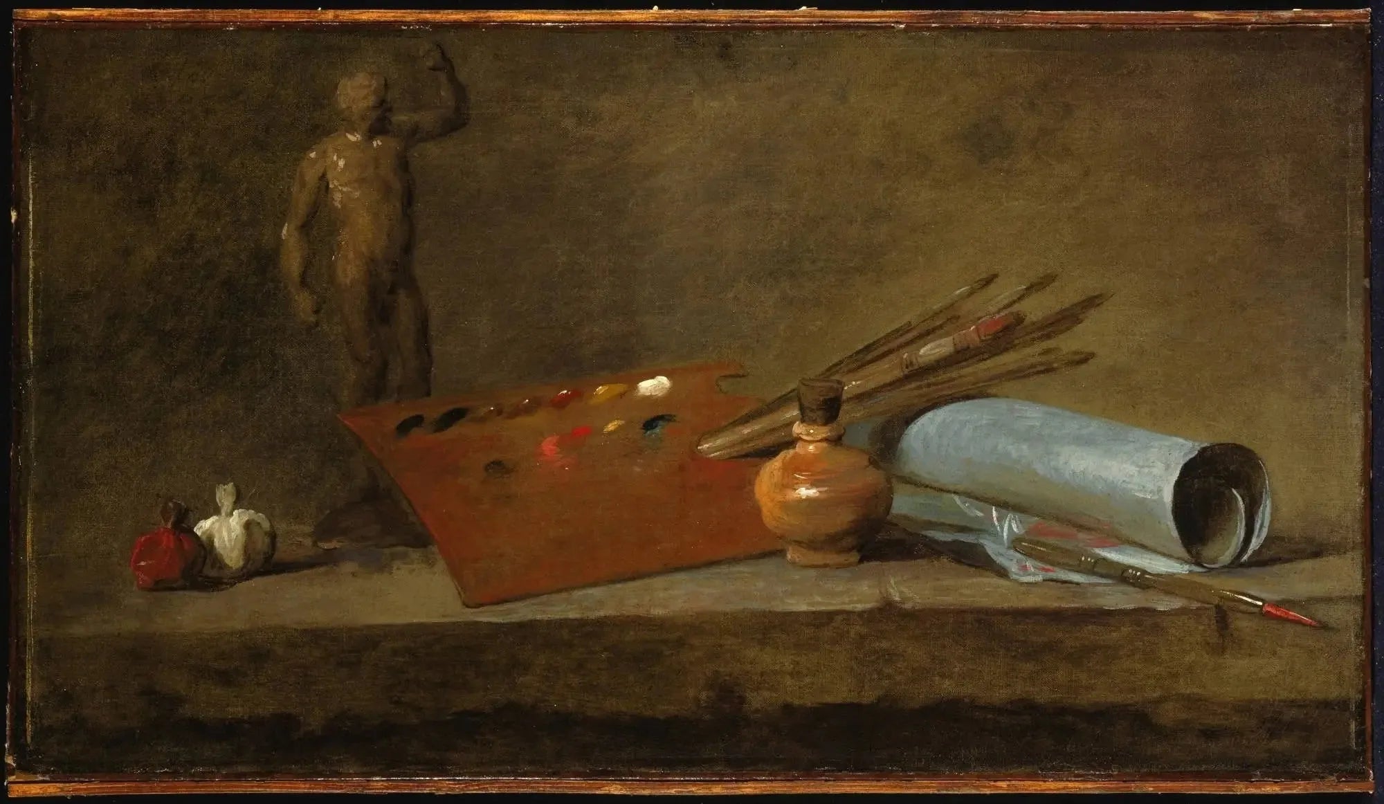 Attributs du peintre - Jean Siméon Chardin image 1 copie peinte à la main à l’huile