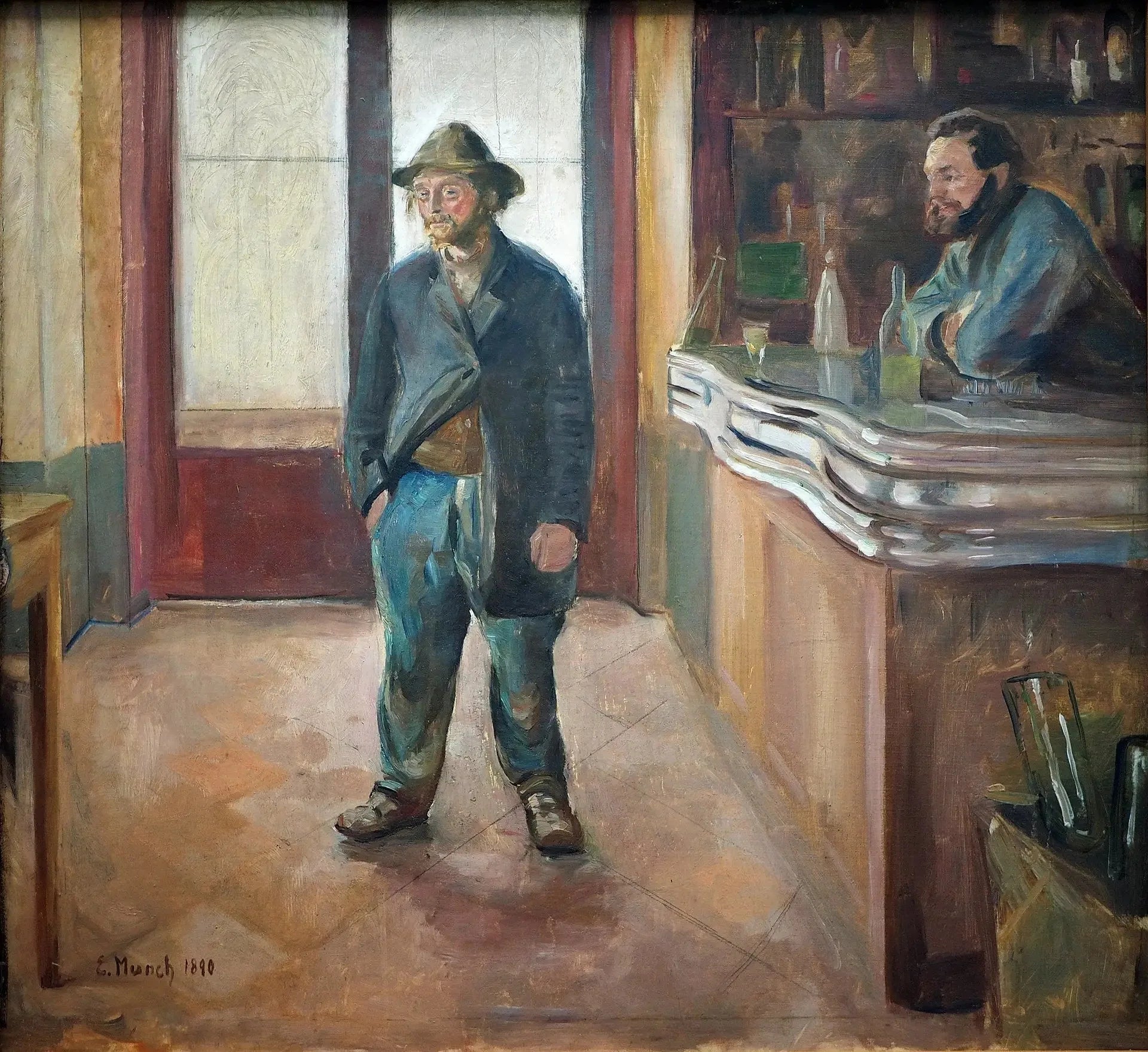 Au bar - Edvard Munch image 1 reproduction de peinture à l’huile