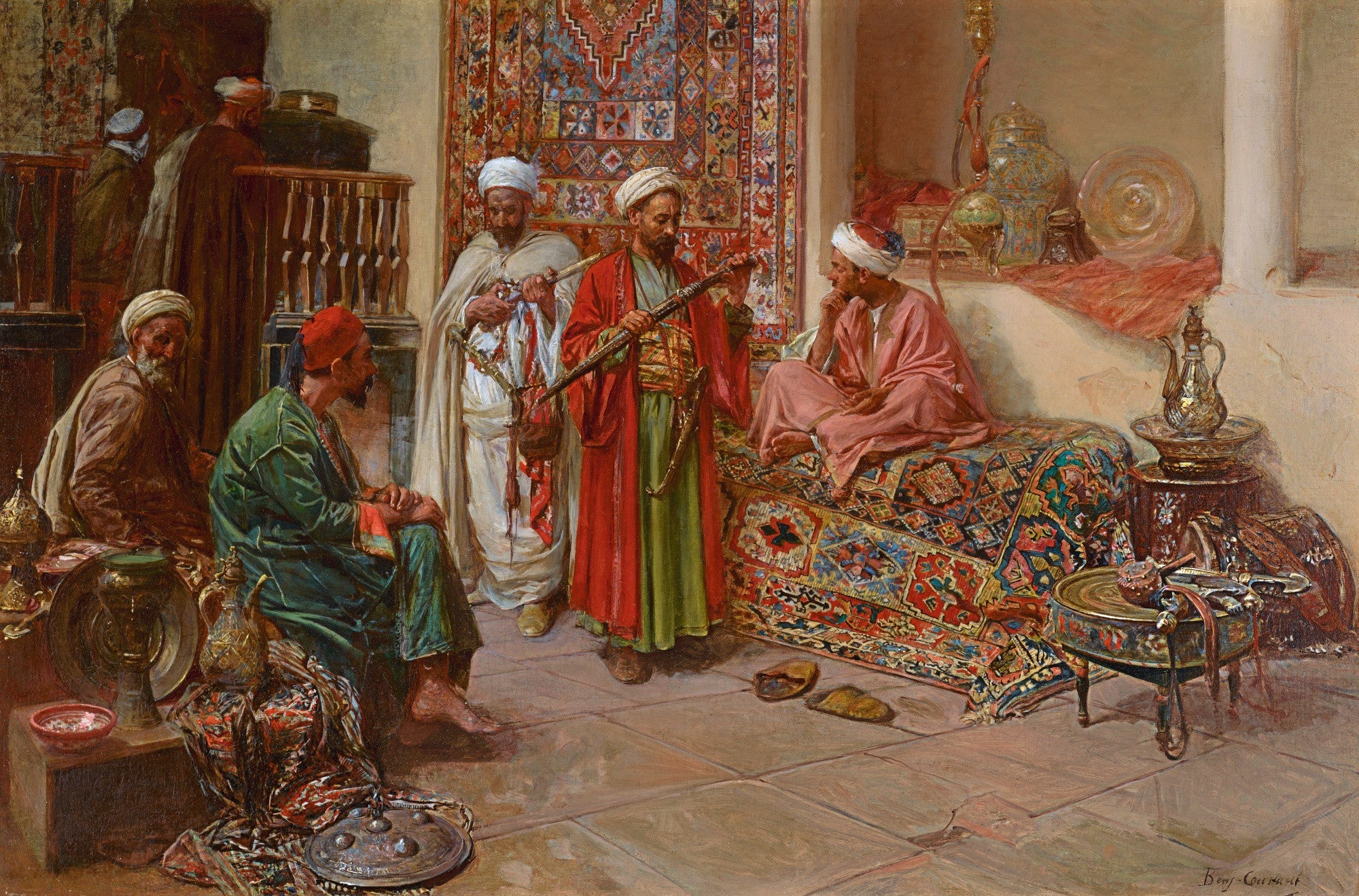 Au bazar - Jean-Joseph Benjamin-Constant image 1 copie peinte à la main à l’huile