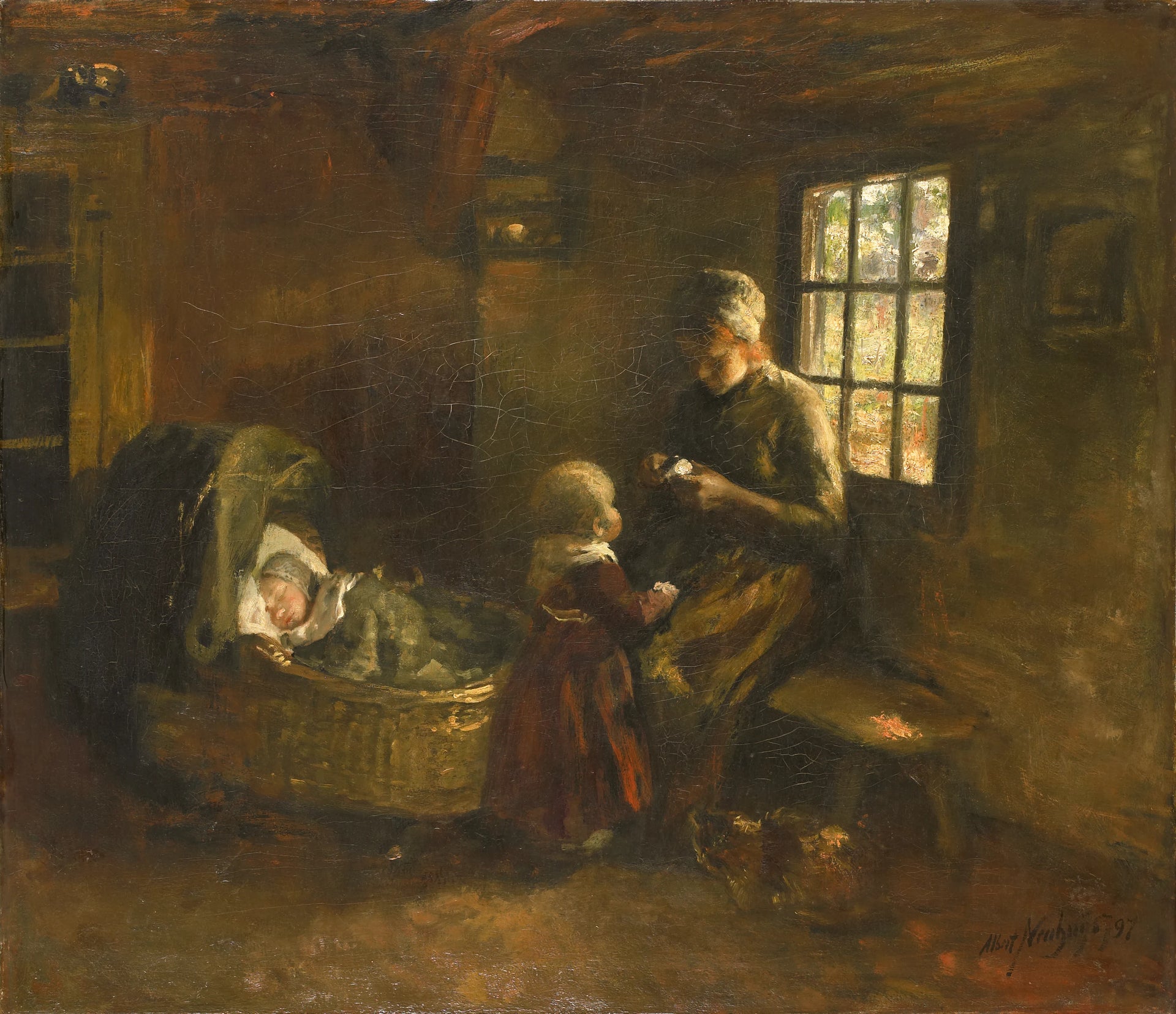 'Au berceau' - Albert Neuhuys