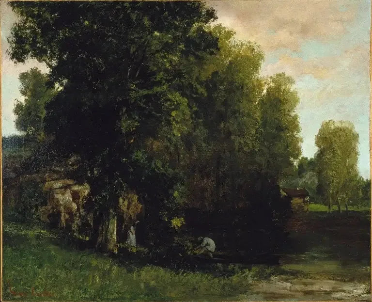Au bord de l'étang - Gustave Courbet image 1 copie peinte à la main à l’huile