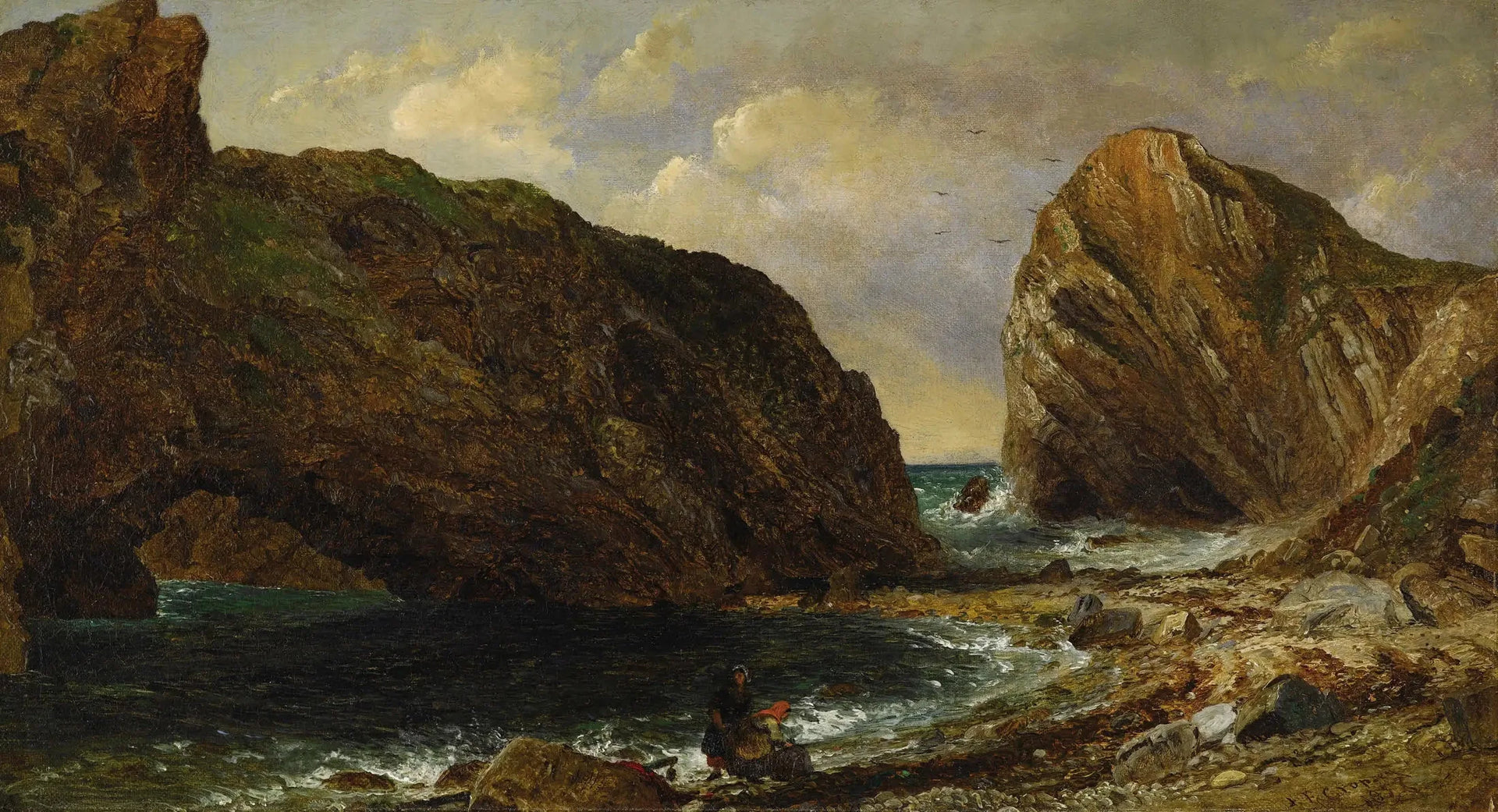 Au bord de la mer, Lulworth - Jasper Francis Cropsey image 1 reproduction de peinture à l’huile