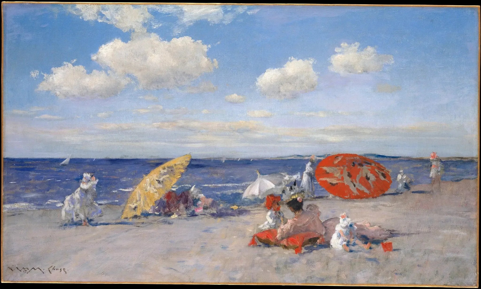 Au bord de la mer - William Merritt Chase image 1 copie peinte à la main à l’huile