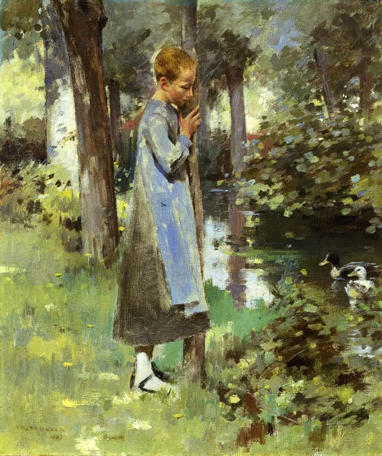 Au bord de la rivière - Theodore Robinson image 1 tableau peint à l’huile sur toile