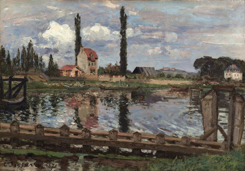 Au bord de la Seine à Port Marly - Camille Pissarro
