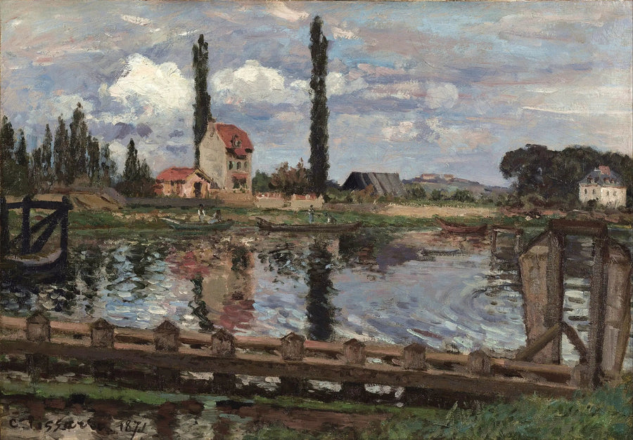 Au bord de la Seine à Port Marly - Camille Pissarro