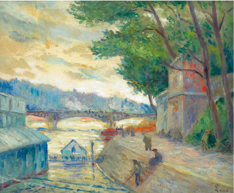 Au bord de la Seine - Maximilien Luce image 1 reproduction artisanale de tableau