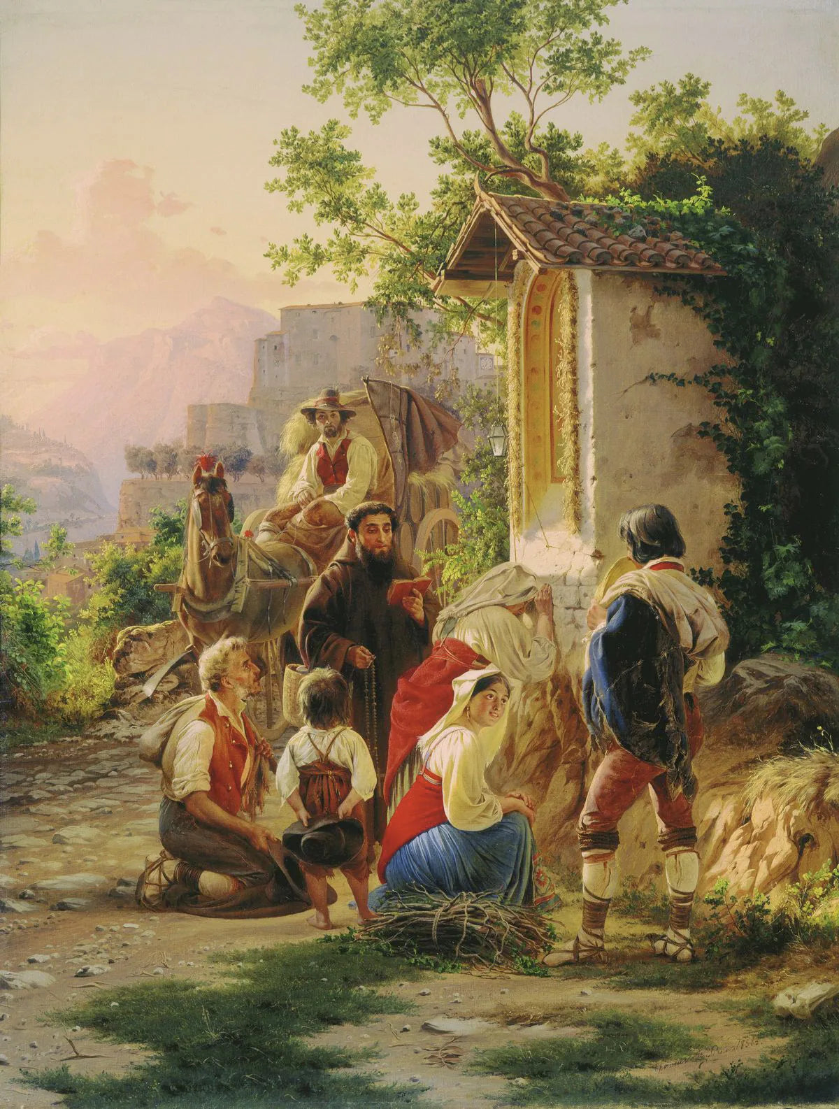 Au bord du chemin, sanctuaire - Fyodor Bronnikov image 1 tableau peint à l’huile sur toile
