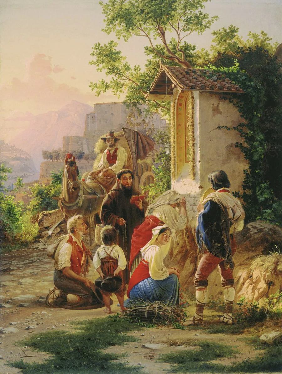 Au bord du chemin, sanctuaire - Fyodor Bronnikov image 1 tableau peint à l’huile sur toile